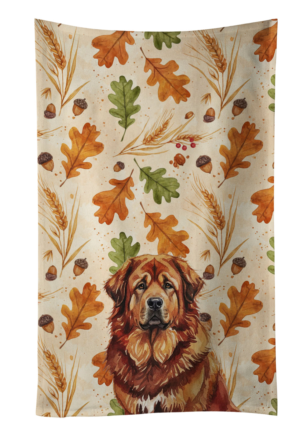 Caroline's Treasures Red Gold Tibetan Mastiff Heirloom Fall Kitchen Towel