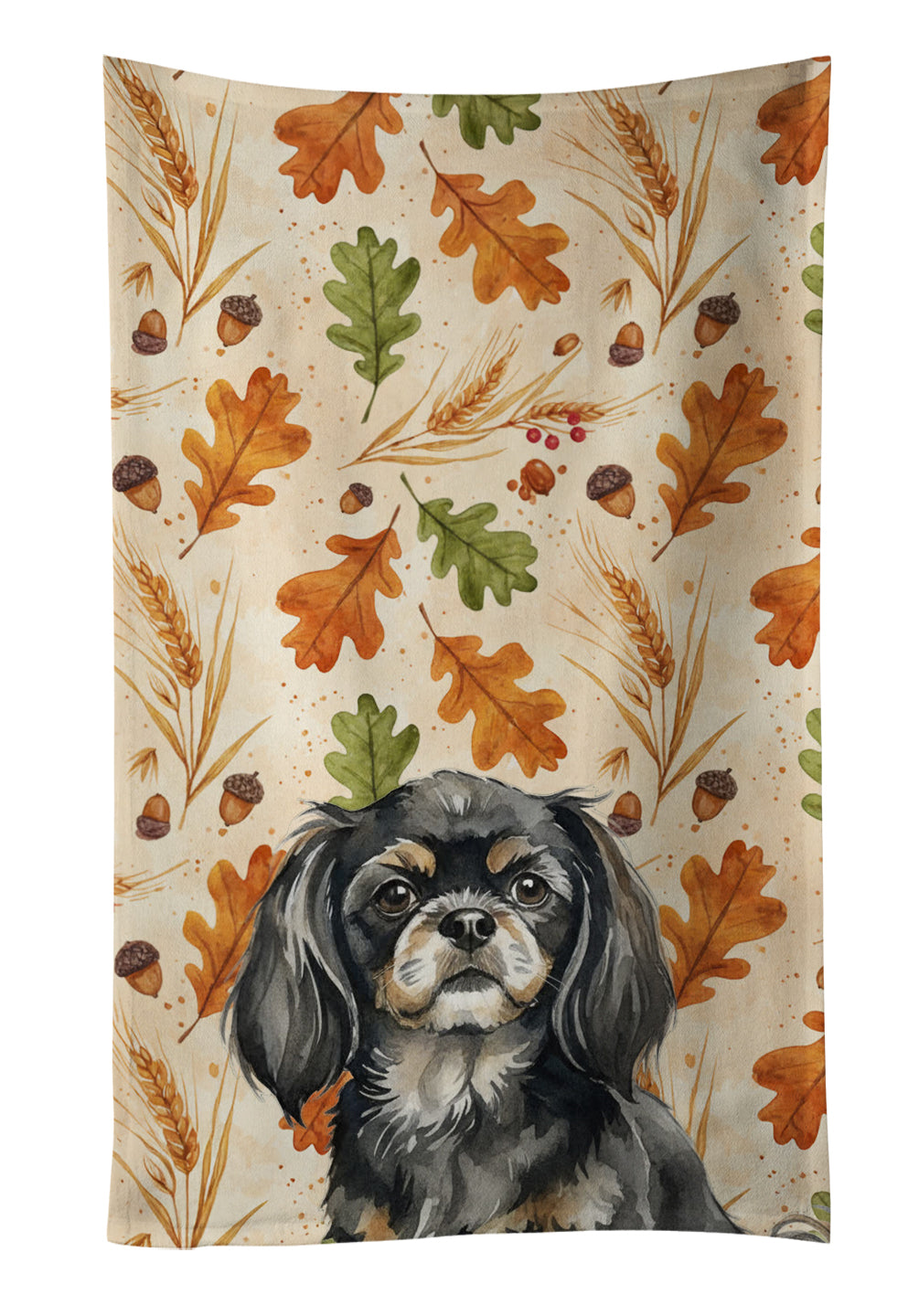 Caroline's Treasures Black and Tan Tibetan Spaniel Heirloom Fall Kitchen Towel