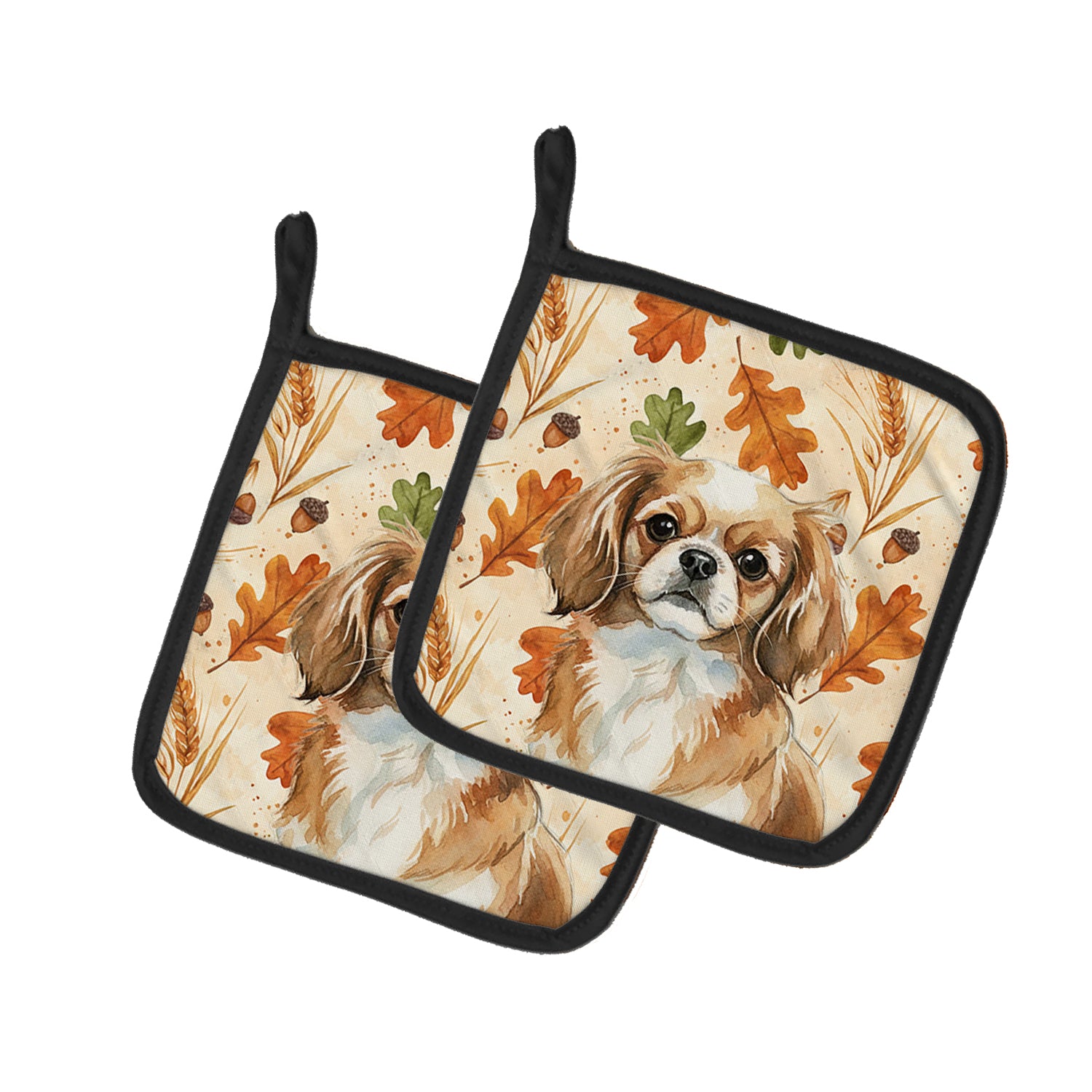 Caroline's Treasures Tibetan Spaniel Heirloom Fall Pair of Pot Holders