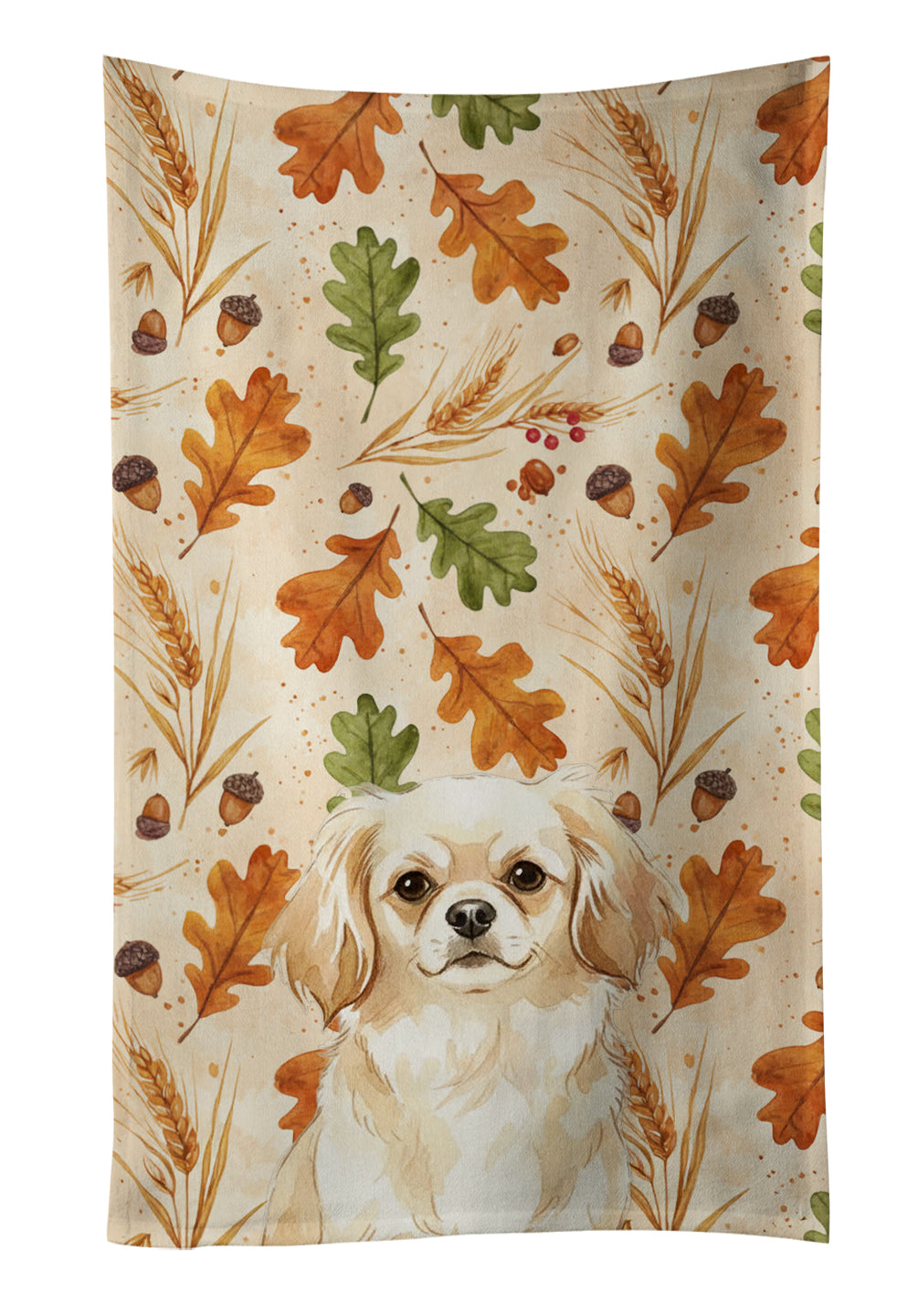 Caroline's Treasures Cream Tibetan Spaniel Heirloom Fall Kitchen Towel