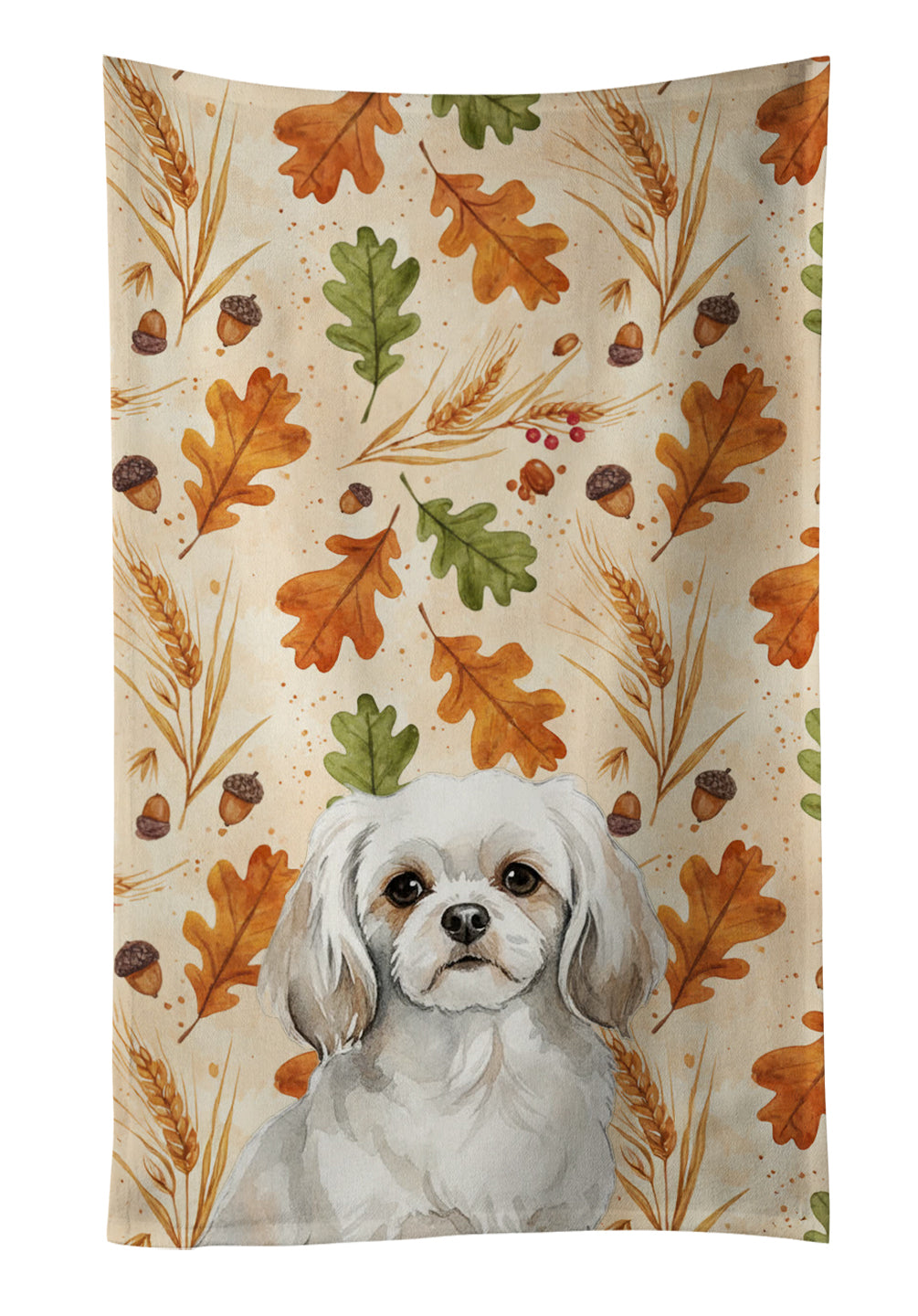 Caroline's Treasures White Tibetan Spaniel Heirloom Fall Kitchen Towel