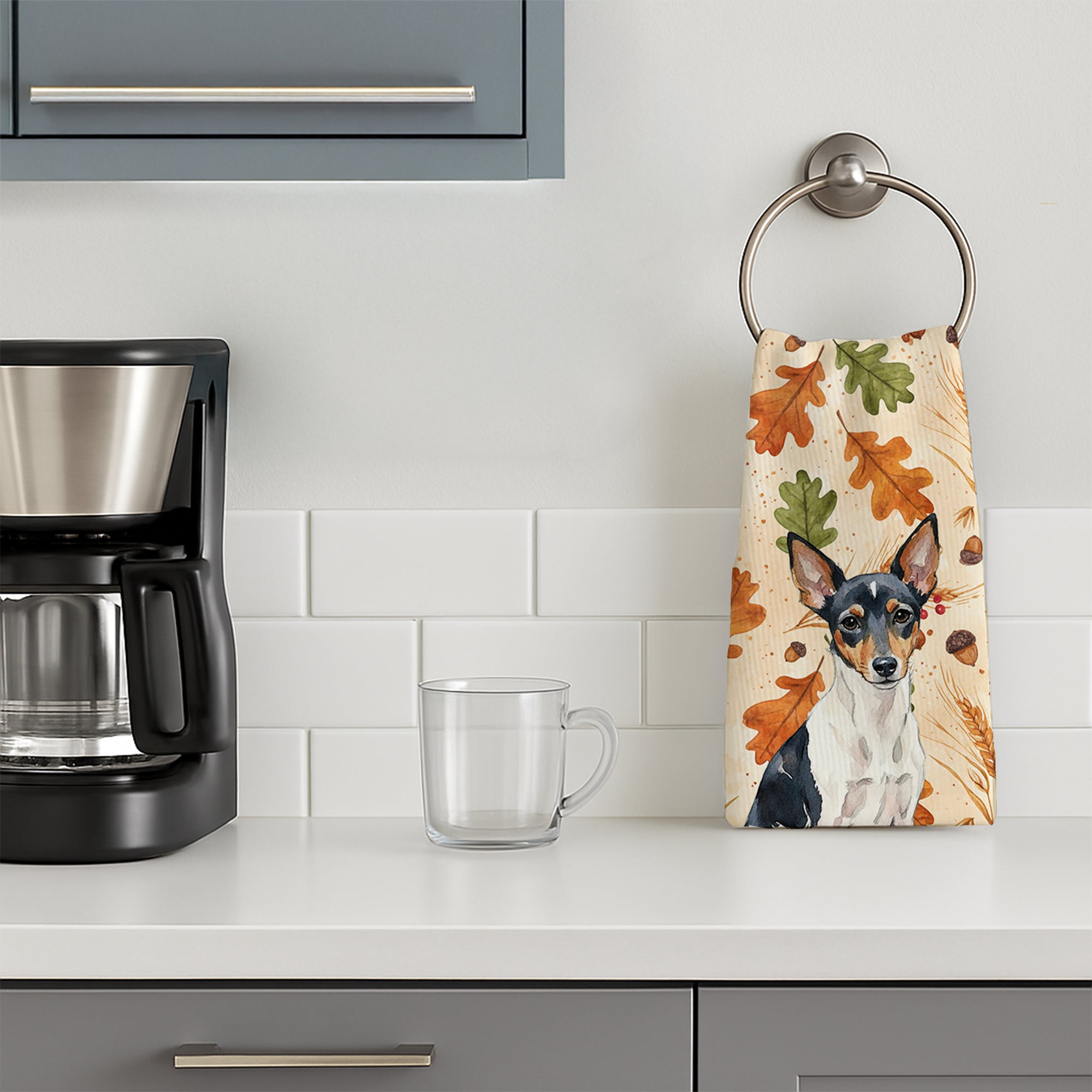 Caroline's Treasures Toy Fox Terrier Heirloom Fall Kitchen Towel