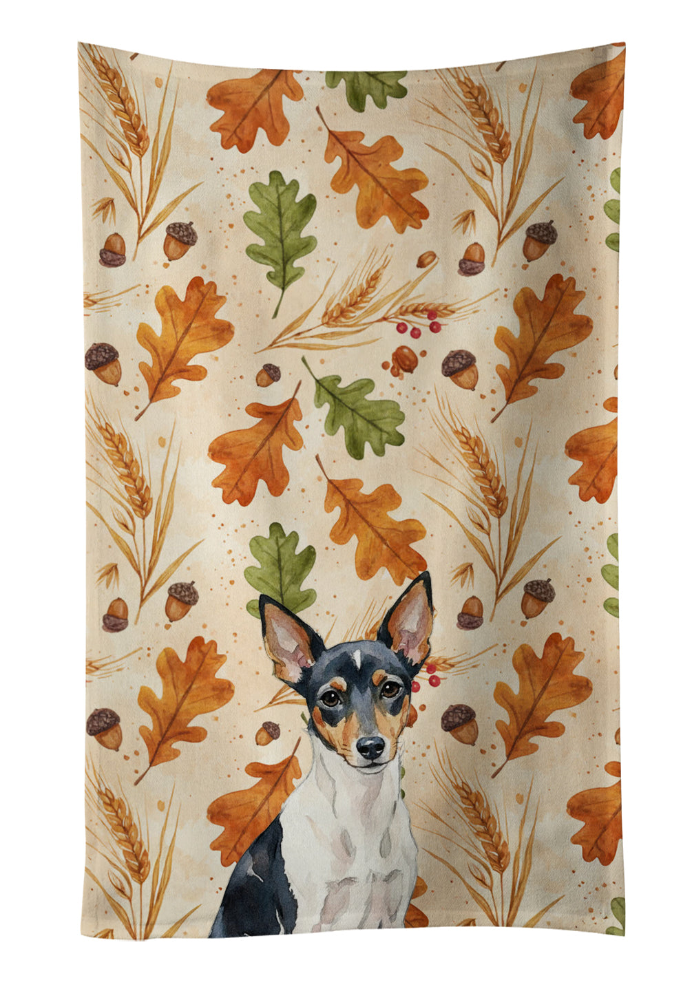 Caroline's Treasures Toy Fox Terrier Heirloom Fall Kitchen Towel