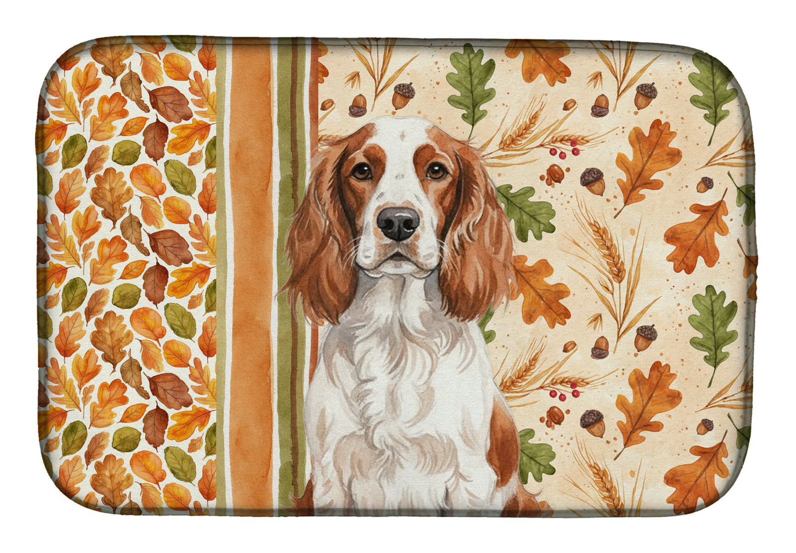Caroline's Treasures Welsh Springer Spaniel Heirloom Fall Dish Drying Mat