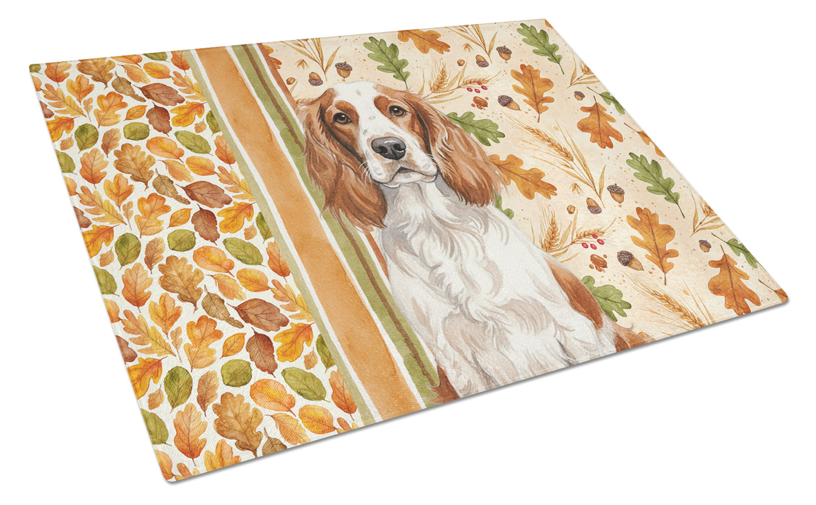 Caroline's Treasures Welsh Springer Spaniel Heirloom Fall Glass Cutting Board