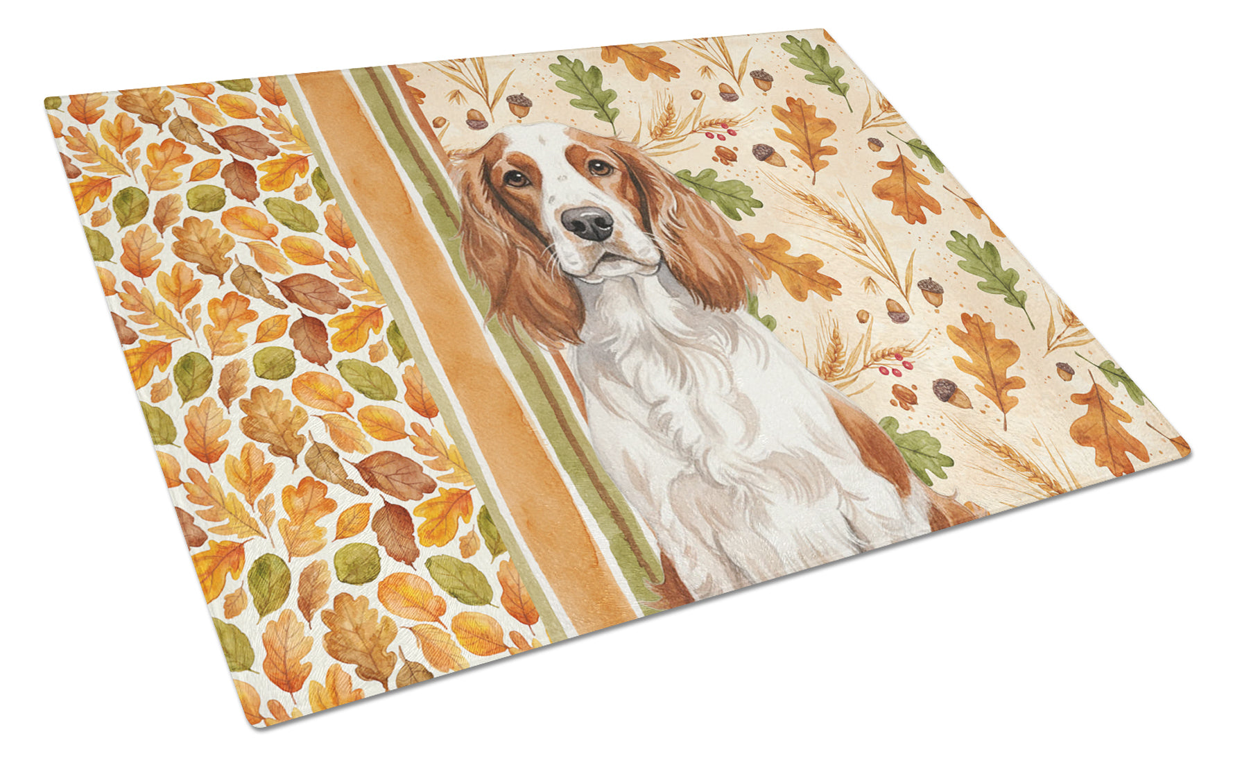 Caroline's Treasures Welsh Springer Spaniel Heirloom Fall Glass Cutting Board