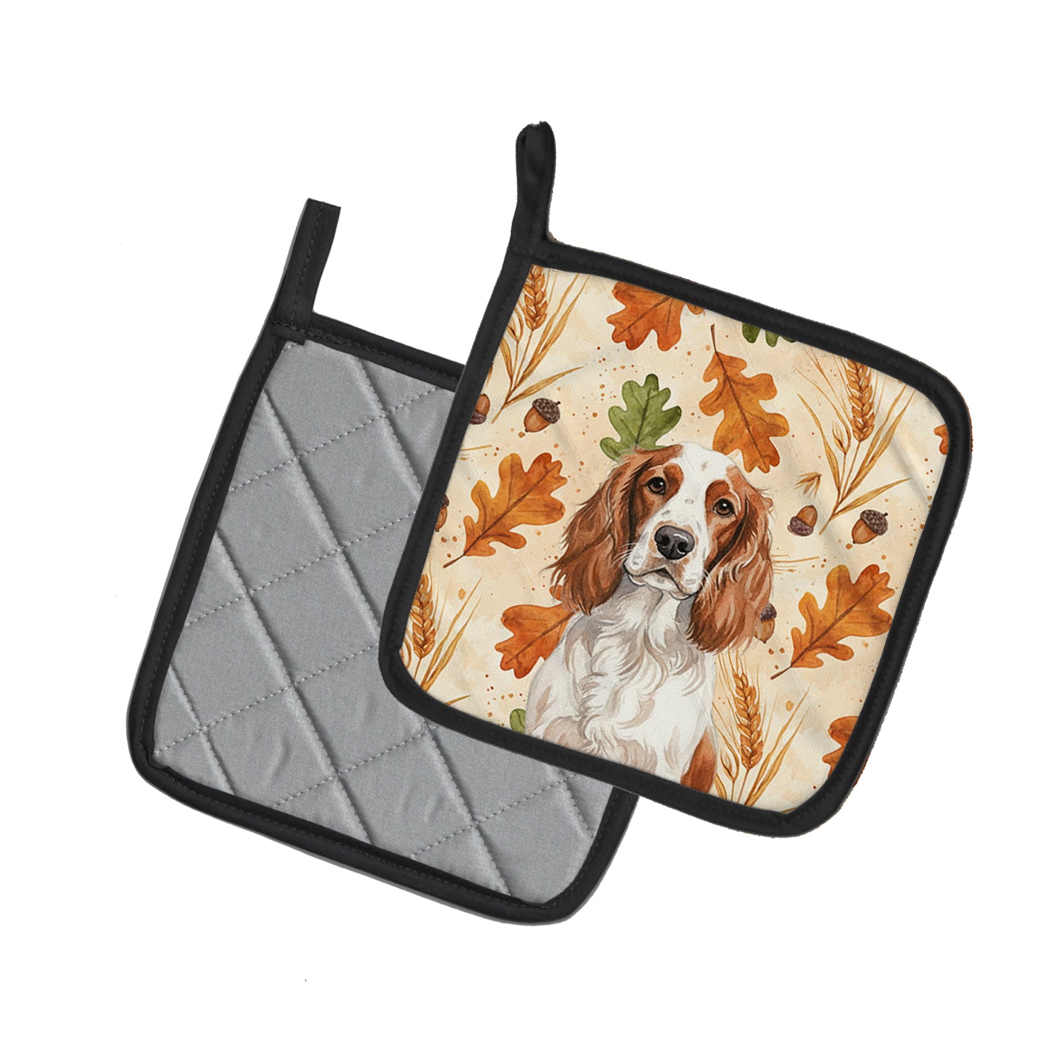 Caroline's Treasures Welsh Springer Spaniel Heirloom Fall Pair of Pot Holders