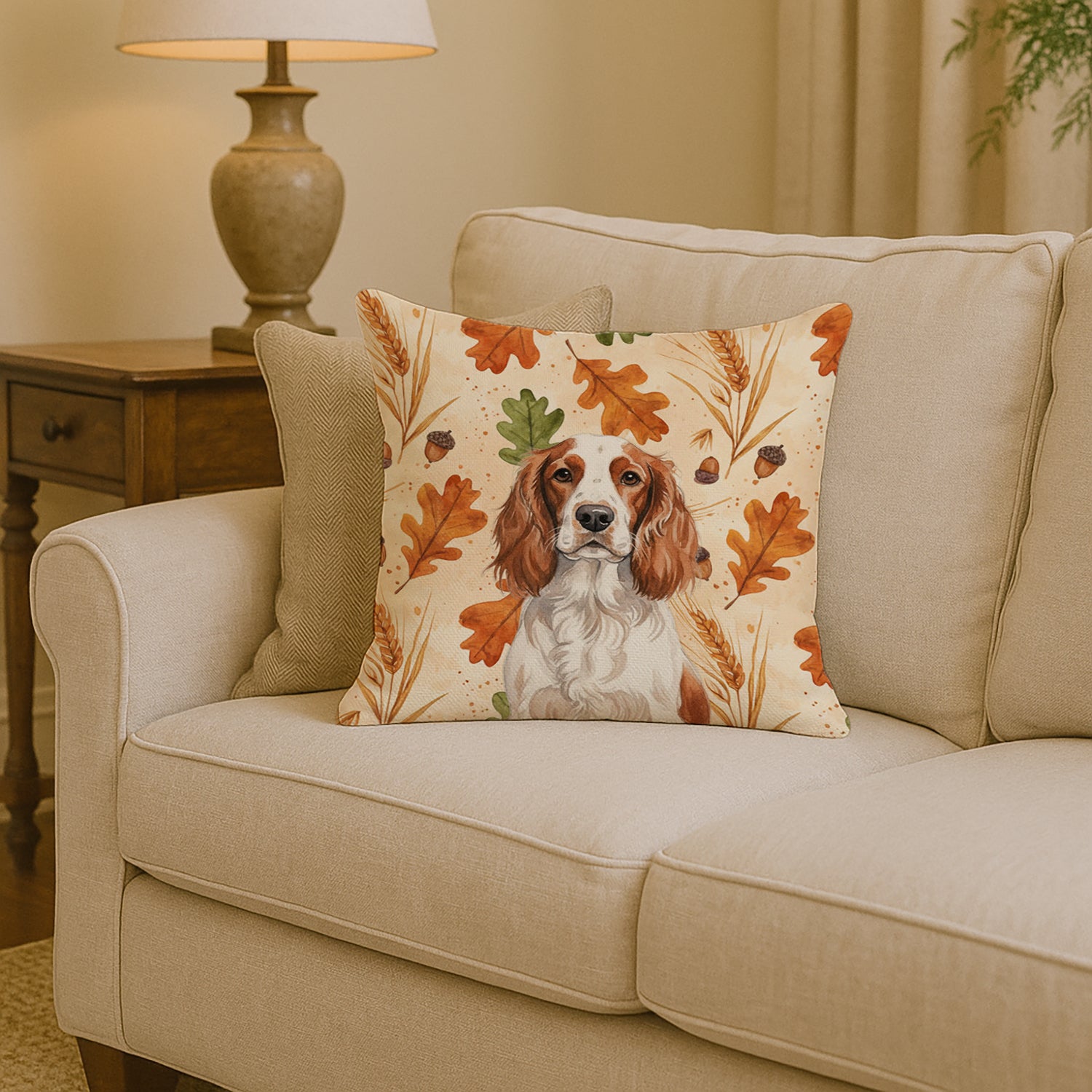 Caroline's Treasures Welsh Springer Spaniel Heirloom Fall Throw Pillow