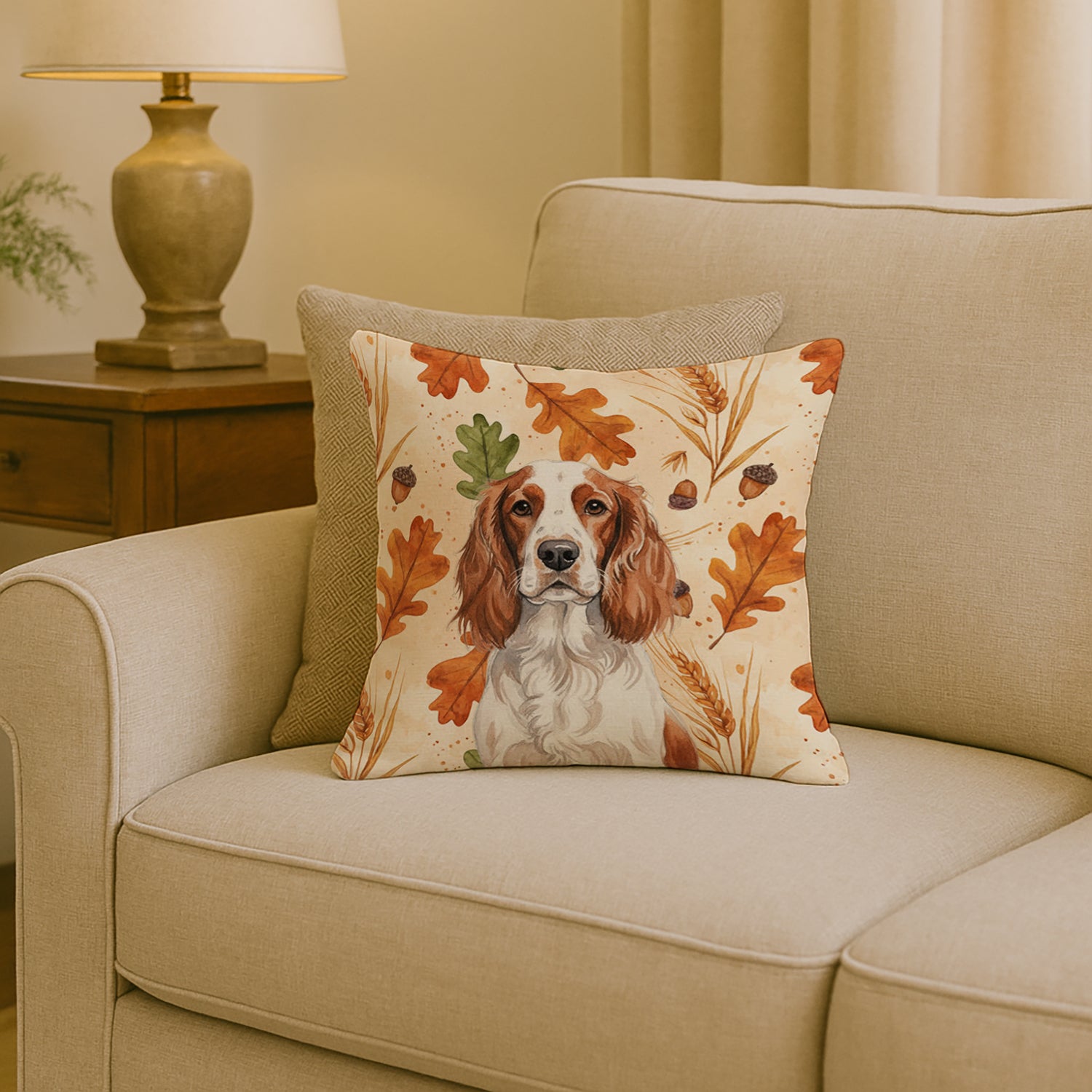 Caroline's Treasures Welsh Springer Spaniel Heirloom Fall Throw Pillow