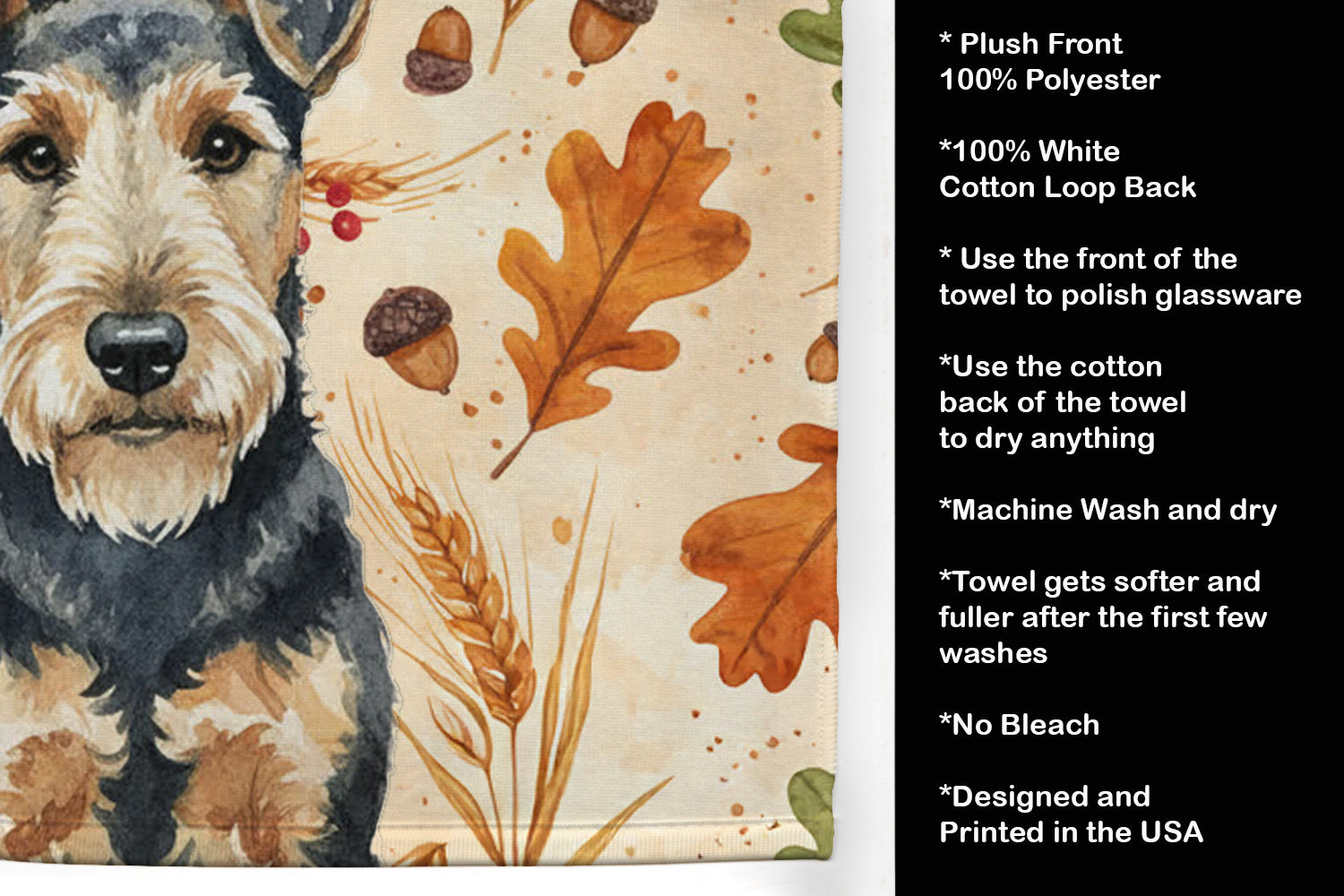 Caroline's Treasures Welsh Terrier Heirloom Fall Kitchen Towel