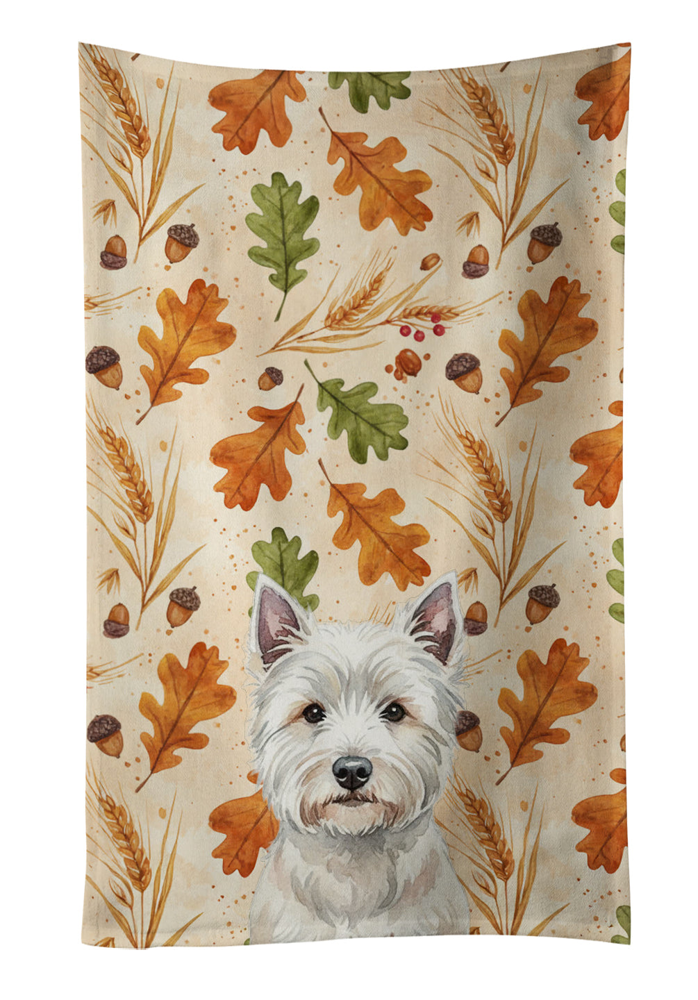 Caroline's Treasures Westie Heirloom Fall Kitchen Towel