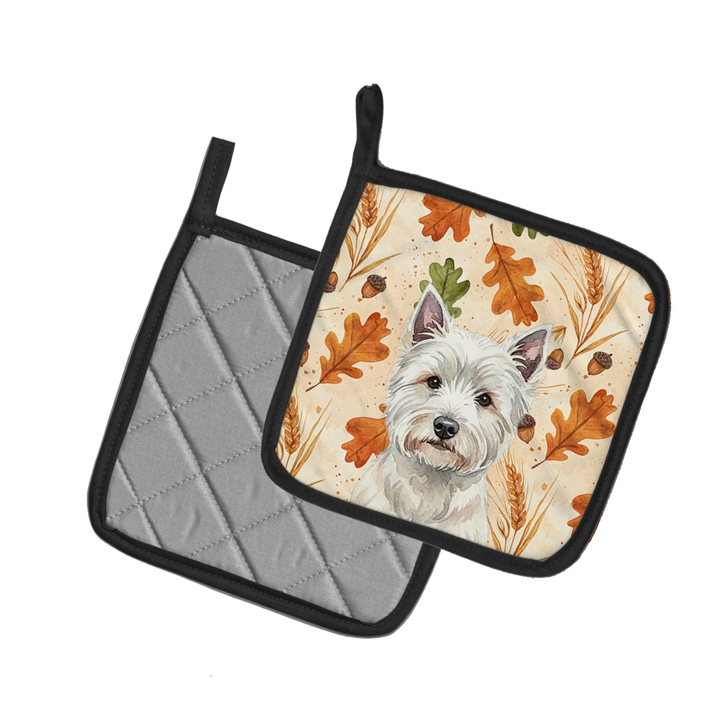 Caroline's Treasures Westie Heirloom Fall Pair of Pot Holders