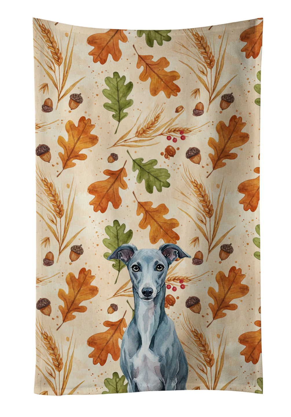 Caroline's Treasures Blue Whippet Heirloom Fall Kitchen Towel