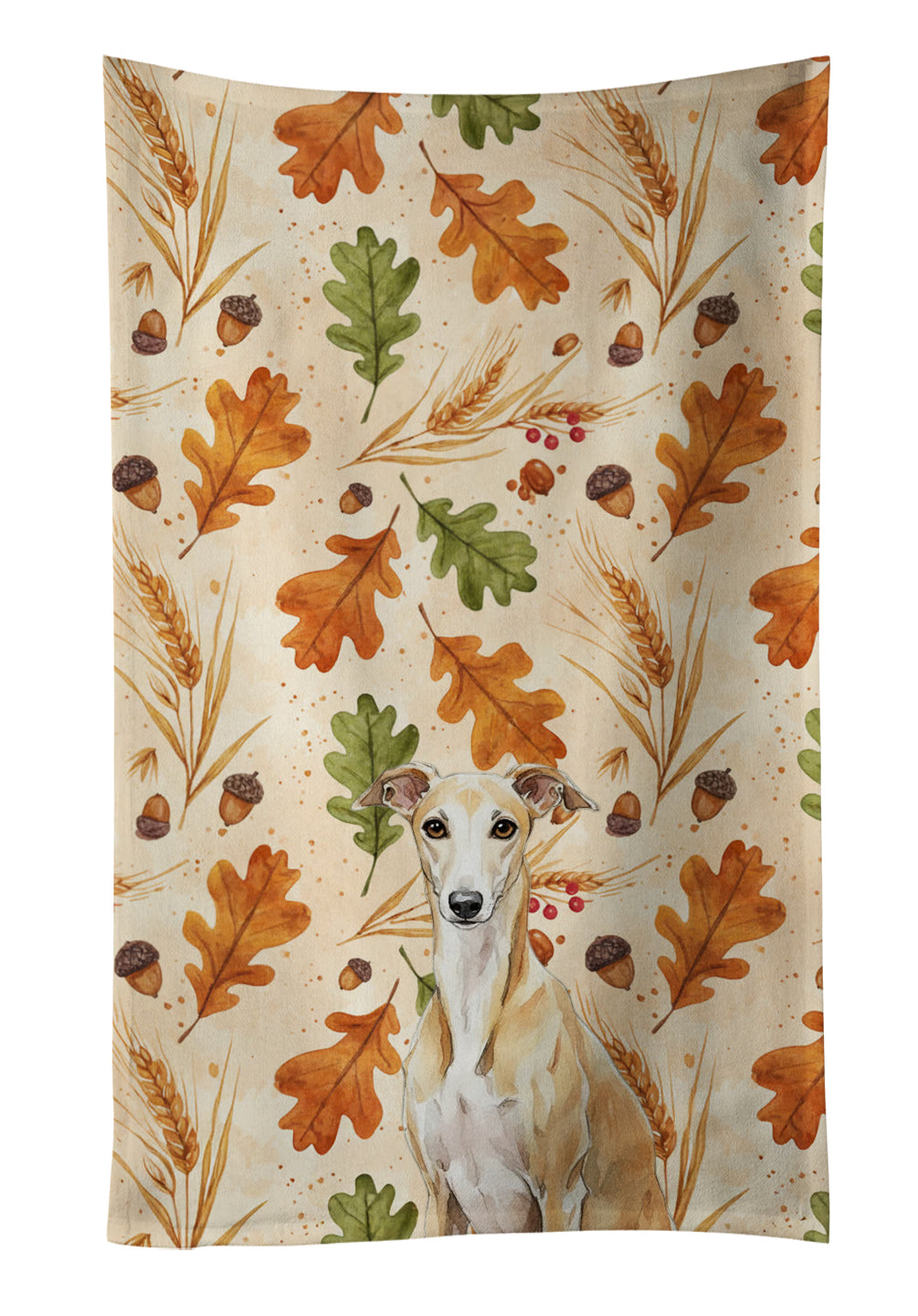 Caroline's Treasures Fawn Whippet Heirloom Fall Kitchen Towel