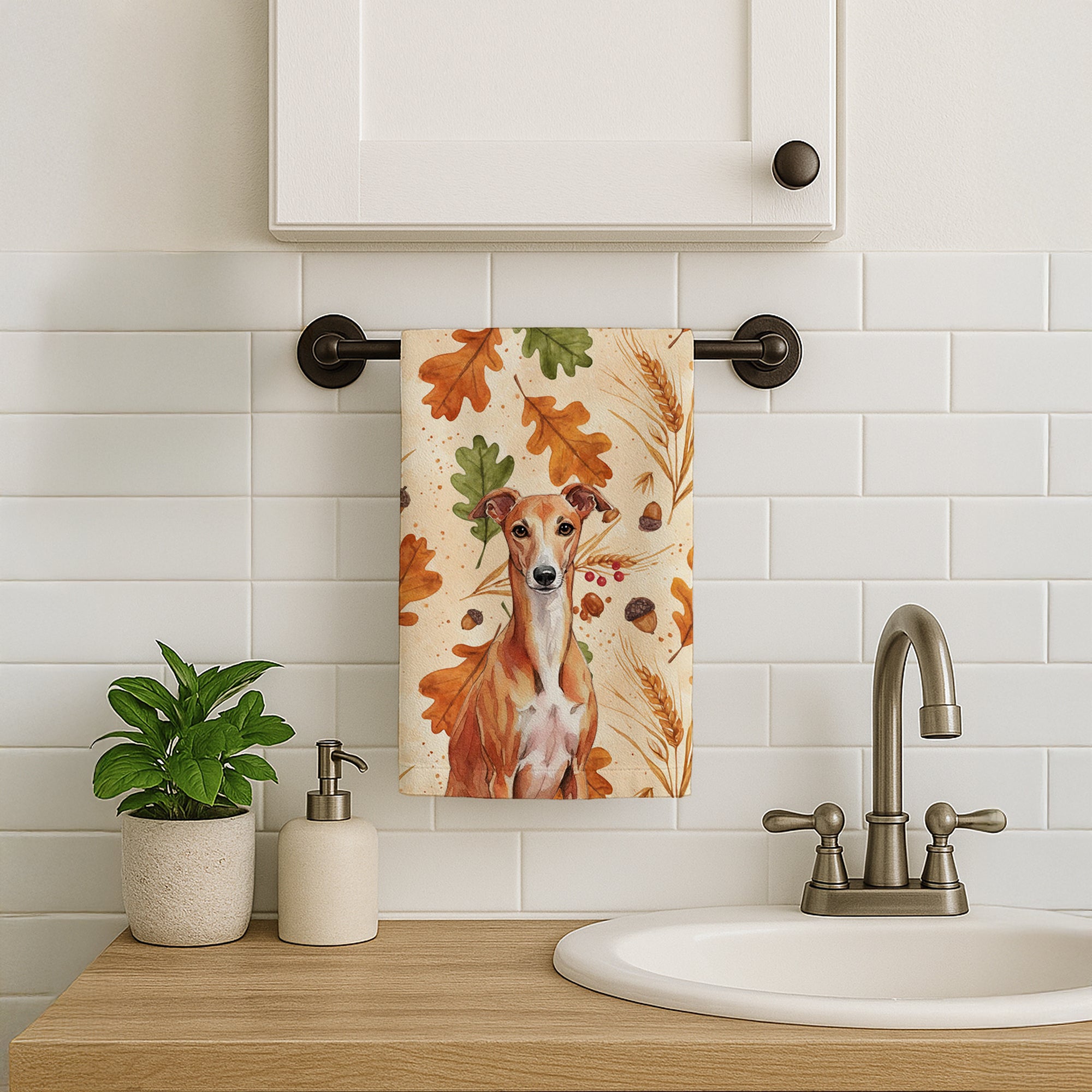 Caroline's Treasures Red Whippet Heirloom Fall Kitchen Towel