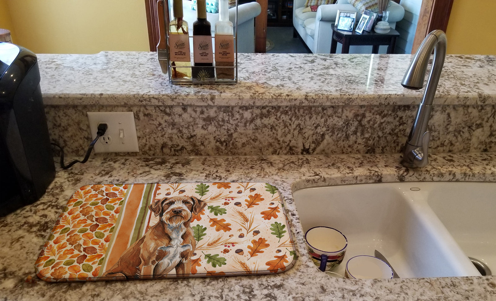 Caroline's Treasures Wirehaired Pointing Griffon Heirloom Fall Dish Drying Mat