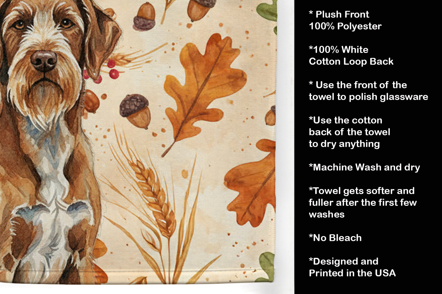 Caroline's Treasures Wirehaired Pointing Griffon Heirloom Fall Kitchen Towel