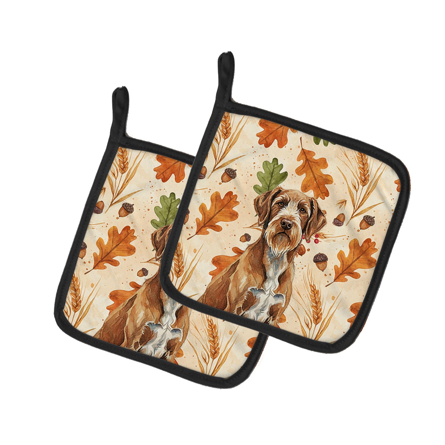 Caroline's Treasures Wirehaired Pointing Griffon Heirloom Fall Pair of Pot Holders