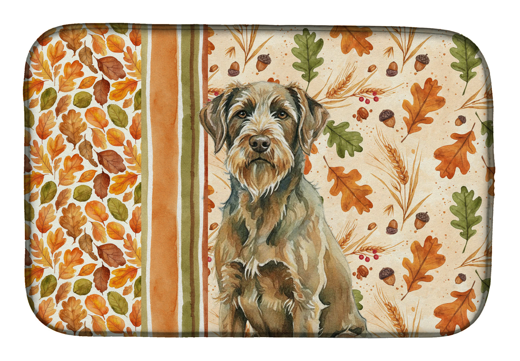 Caroline's Treasures Chestnut Wirehaired Pointing Griffon Heirloom Fall Dish Drying Mat