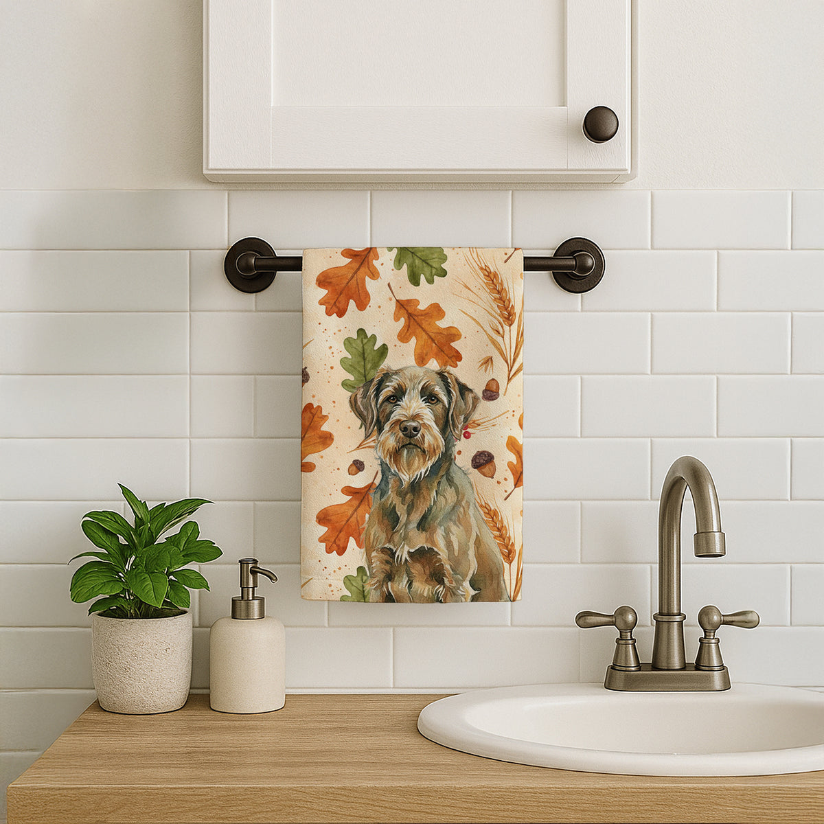 Caroline's Treasures Chestnut Wirehaired Pointing Griffon Heirloom Fall Kitchen Towel
