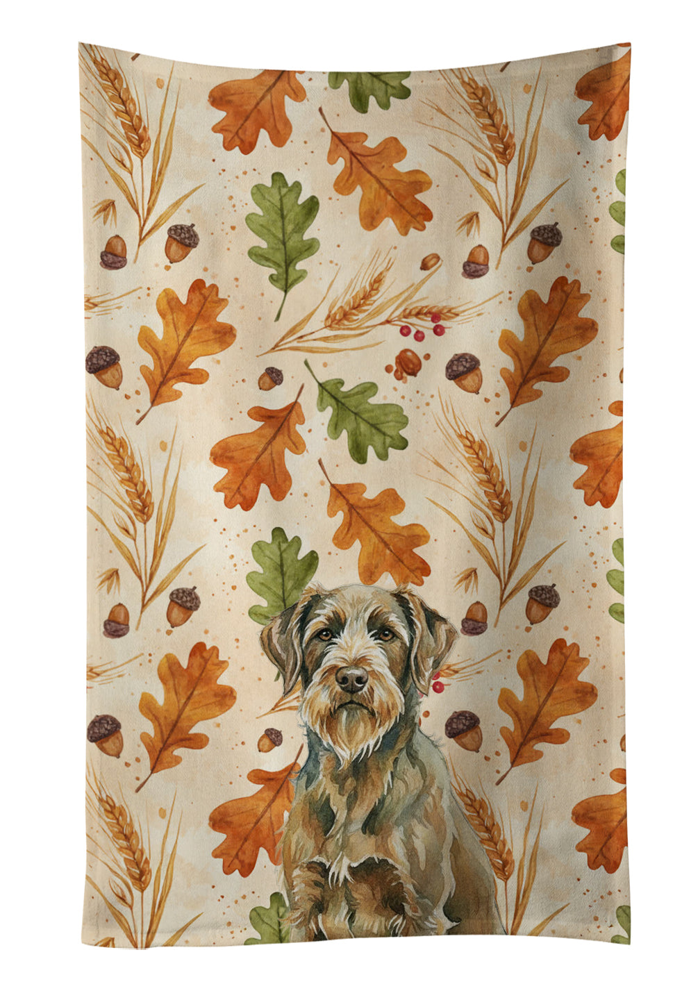 Caroline's Treasures Chestnut Wirehaired Pointing Griffon Heirloom Fall Kitchen Towel