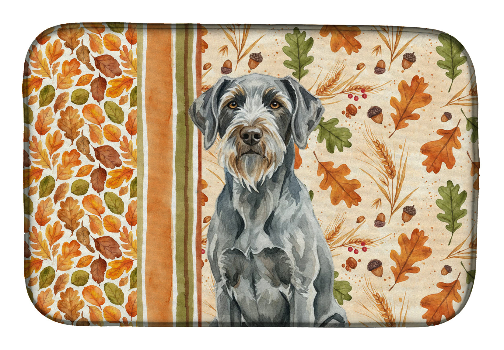 Caroline's Treasures Steel Gray Wirehaired Pointing Griffon Heirloom Fall Dish Drying Mat