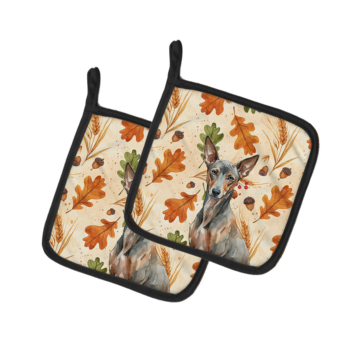 Caroline's Treasures Xoloitzcuintli Heirloom Fall Pair of Pot Holders