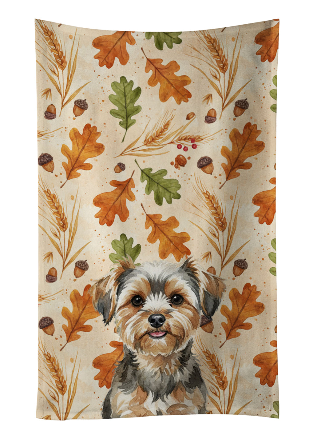 Caroline's Treasures Yorkiepoo Heirloom Fall Kitchen Towel