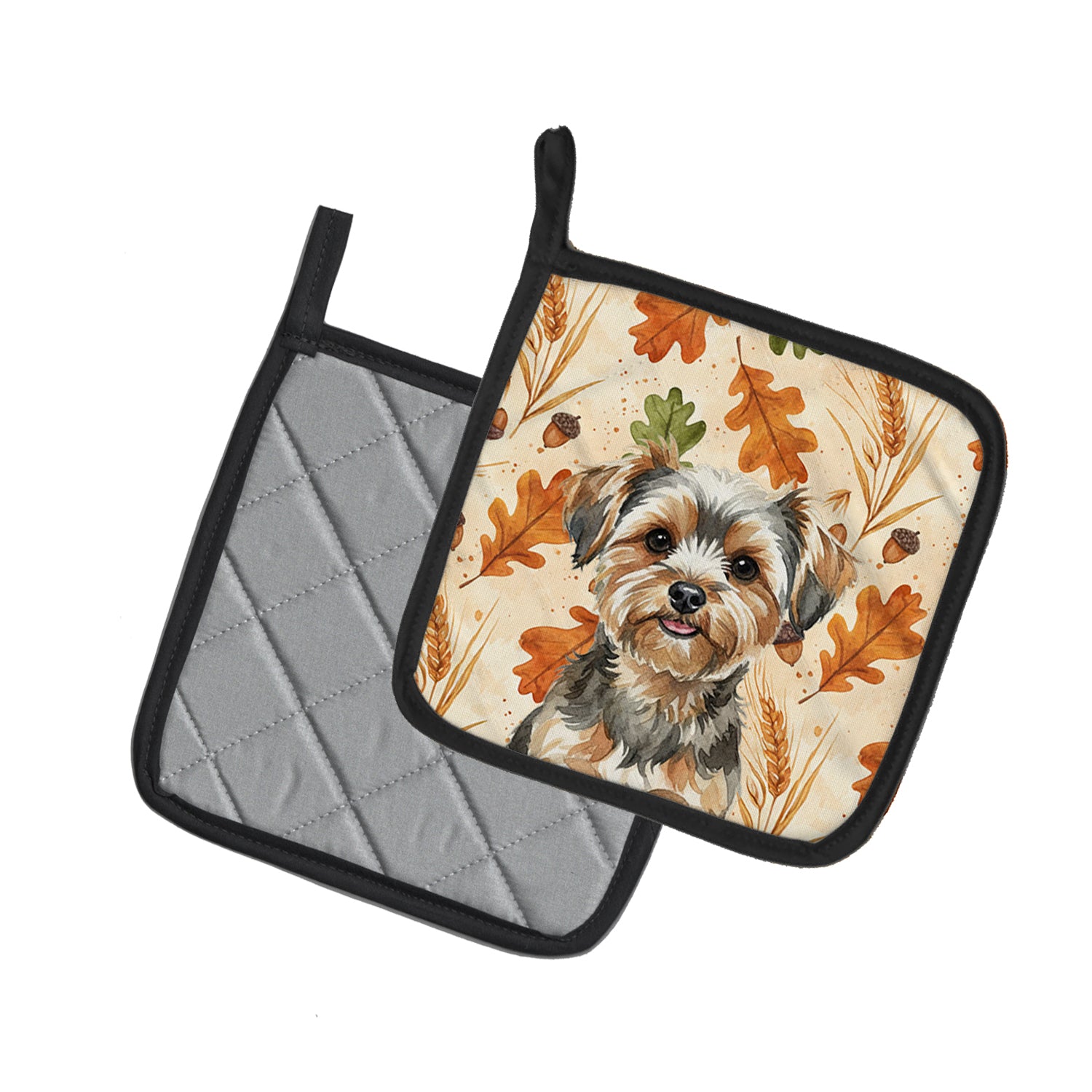 Caroline's Treasures Yorkiepoo Heirloom Fall Pair of Pot Holders