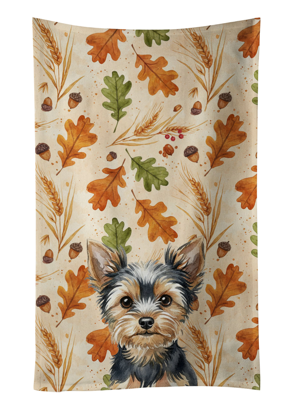 Caroline's Treasures Black and Tan Yorkshire Terrier Heirloom Fall Kitchen Towel