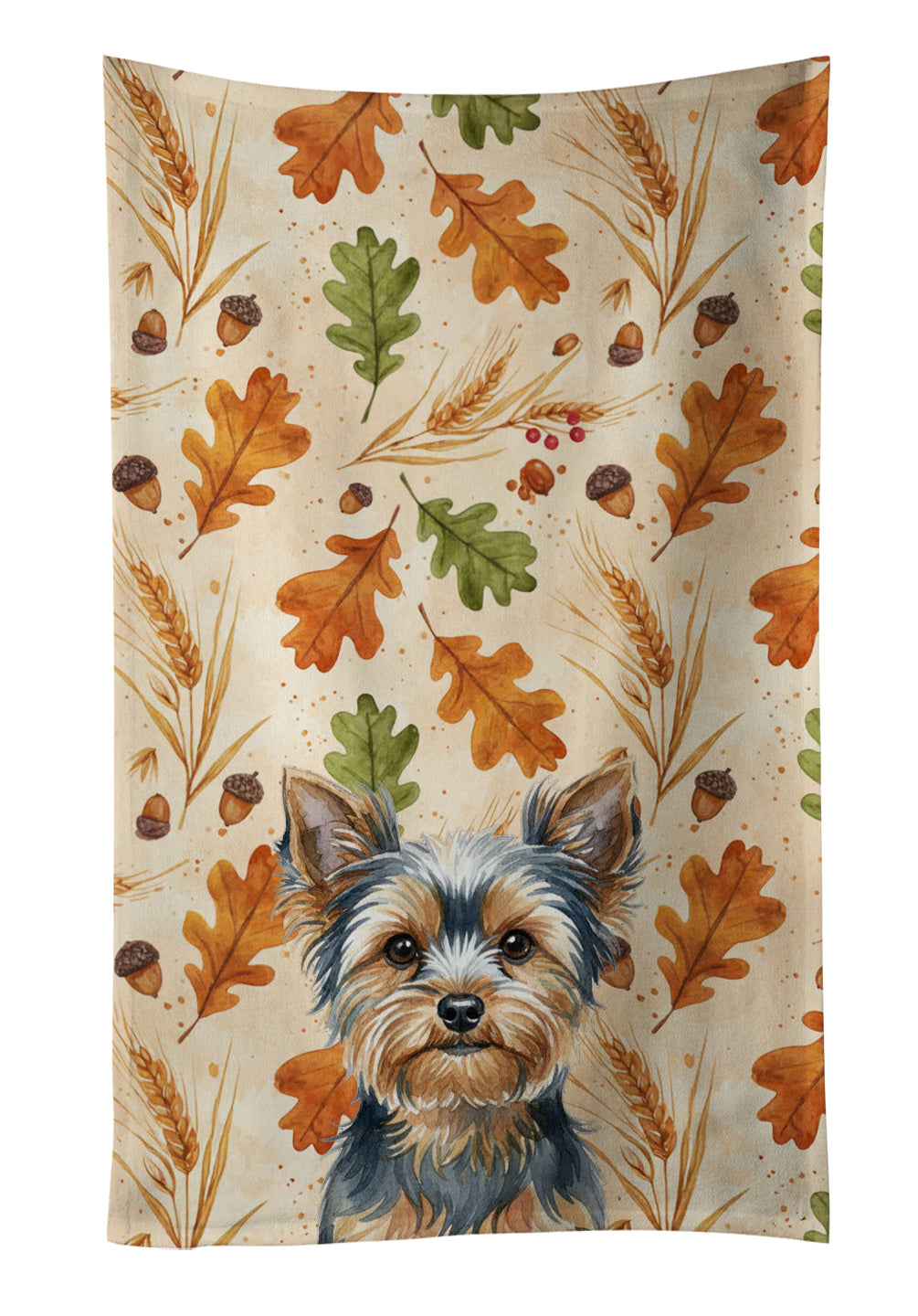 Caroline's Treasures Blue and Tan Yorkshire Terrier Heirloom Fall Kitchen Towel