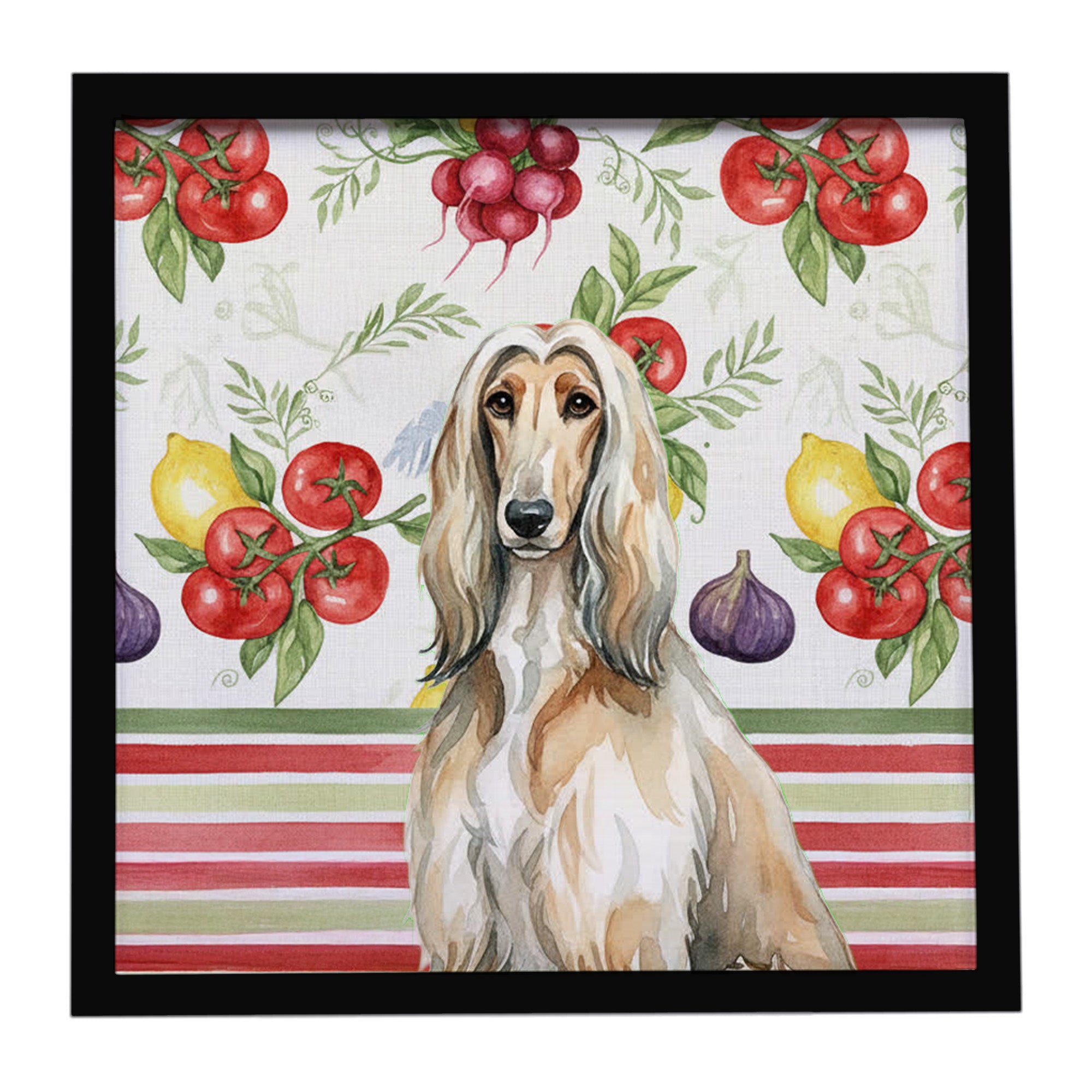 Caroline's Treasures Afghan Hound Vegetables Framed Metal Print