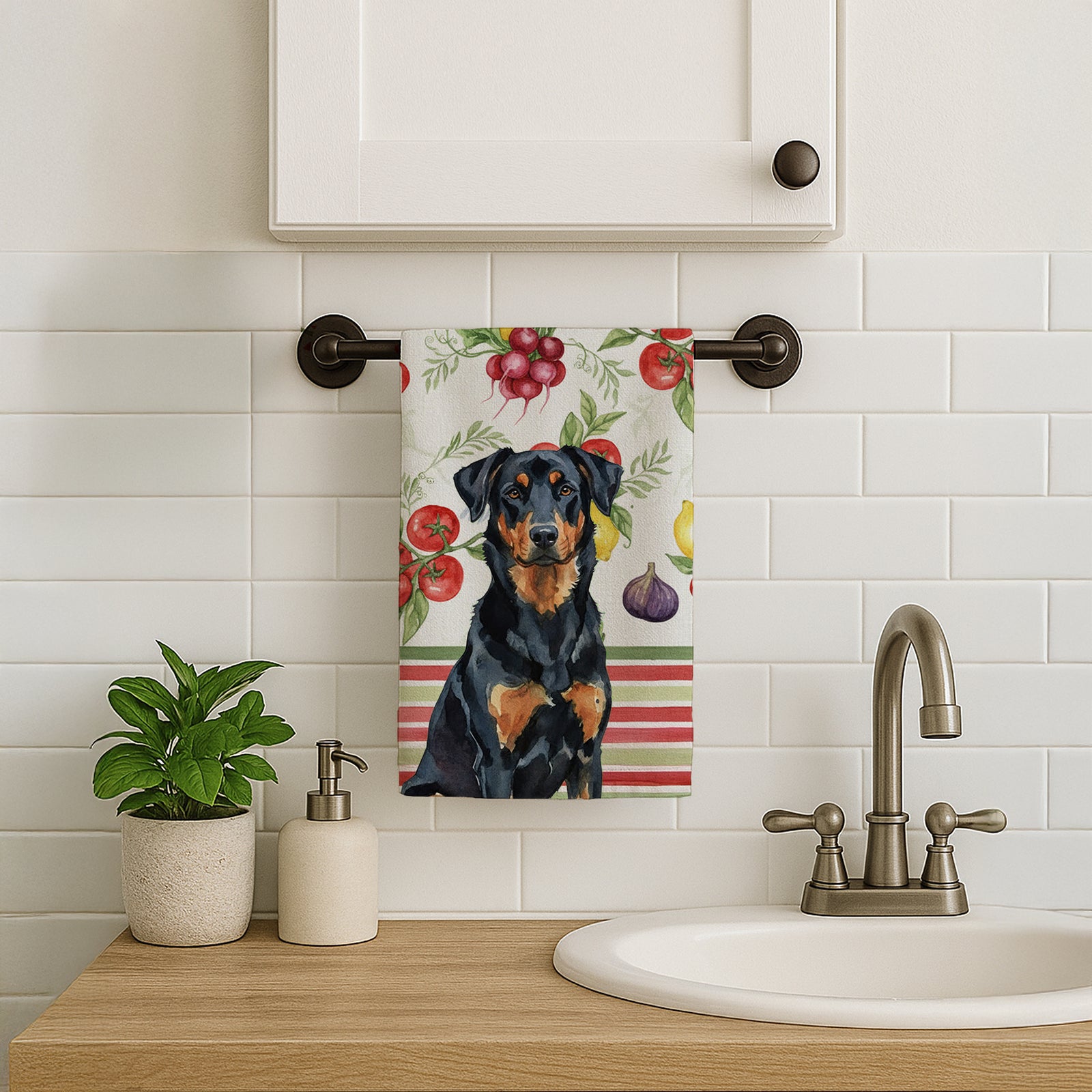 Caroline's Treasures Beauceron Vegetables Kitchen Towel