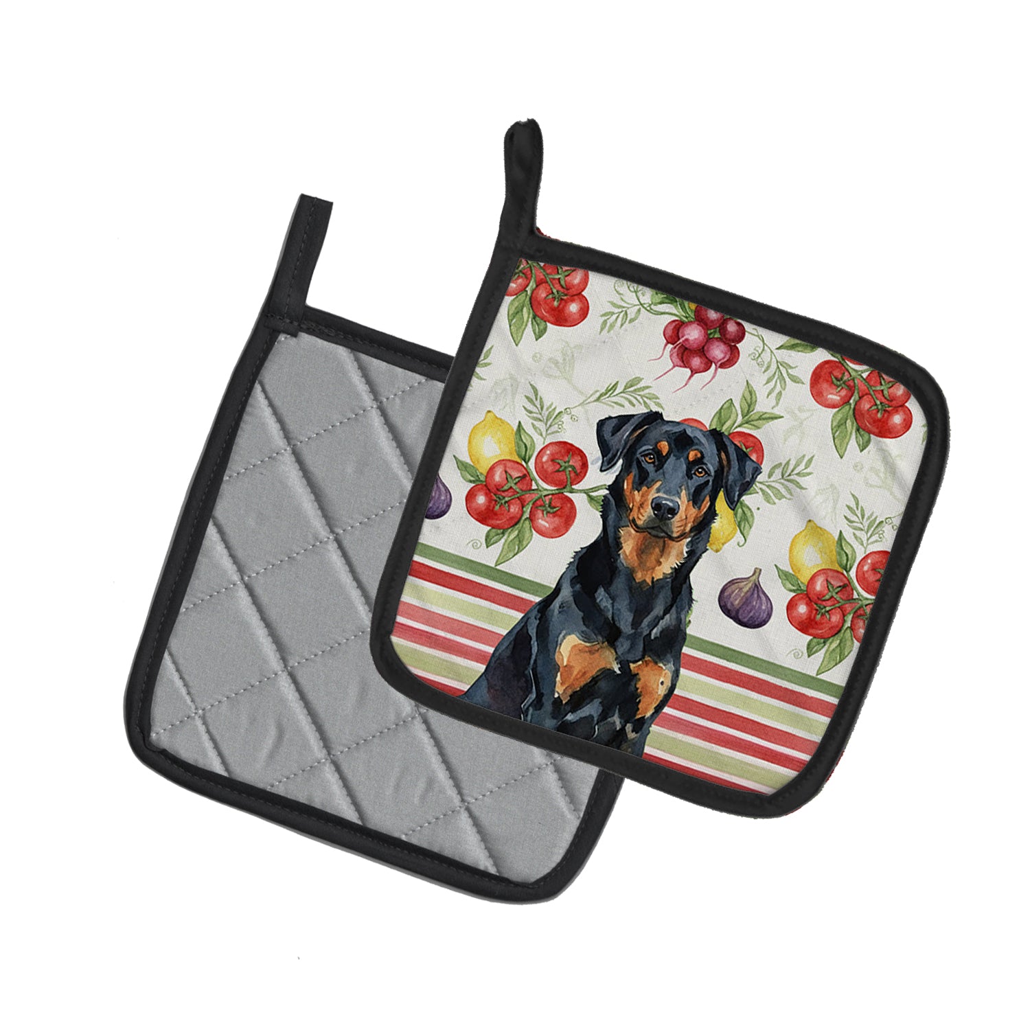 Caroline's Treasures Beauceron Vegetables Pair of Pot Holders