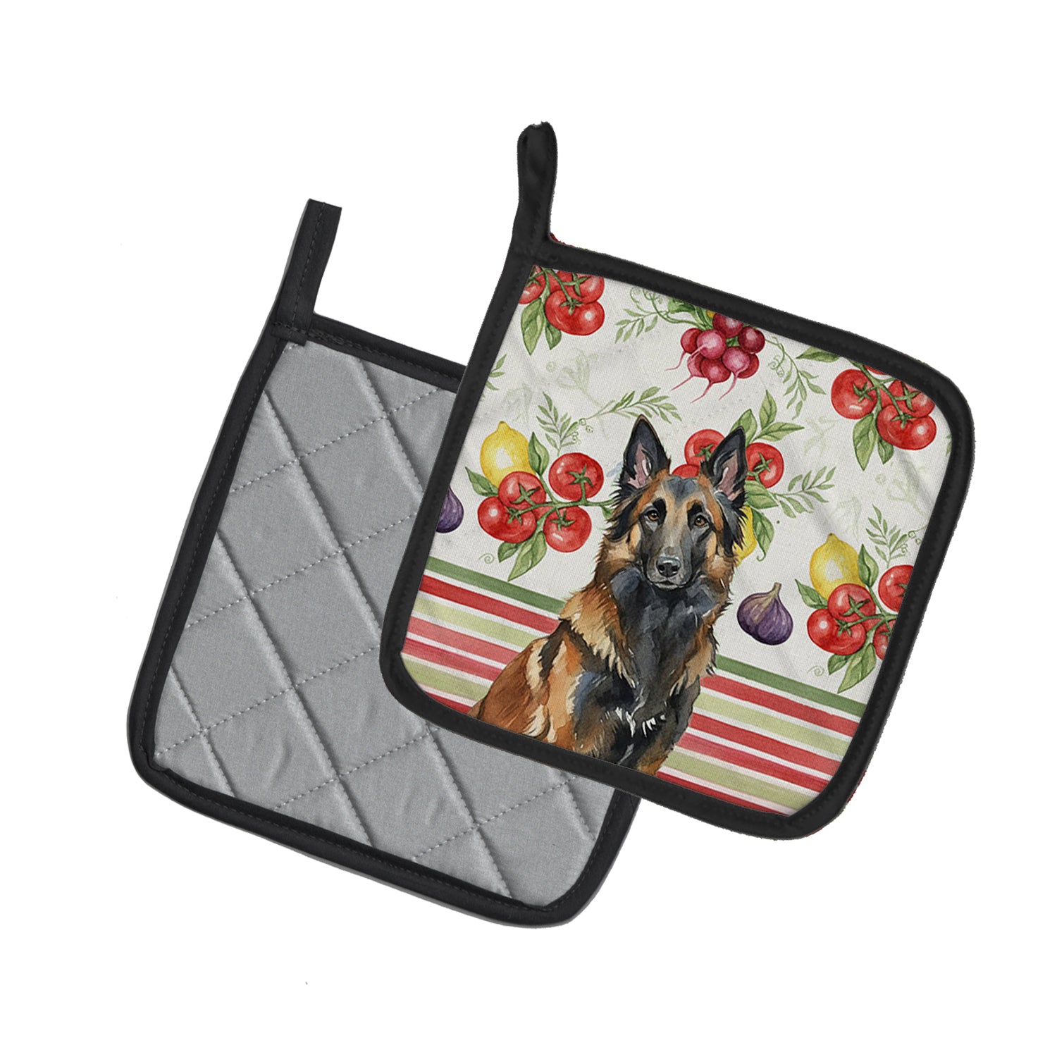 Caroline's Treasures Belgian Tervuren Vegetables Pair of Pot Holders