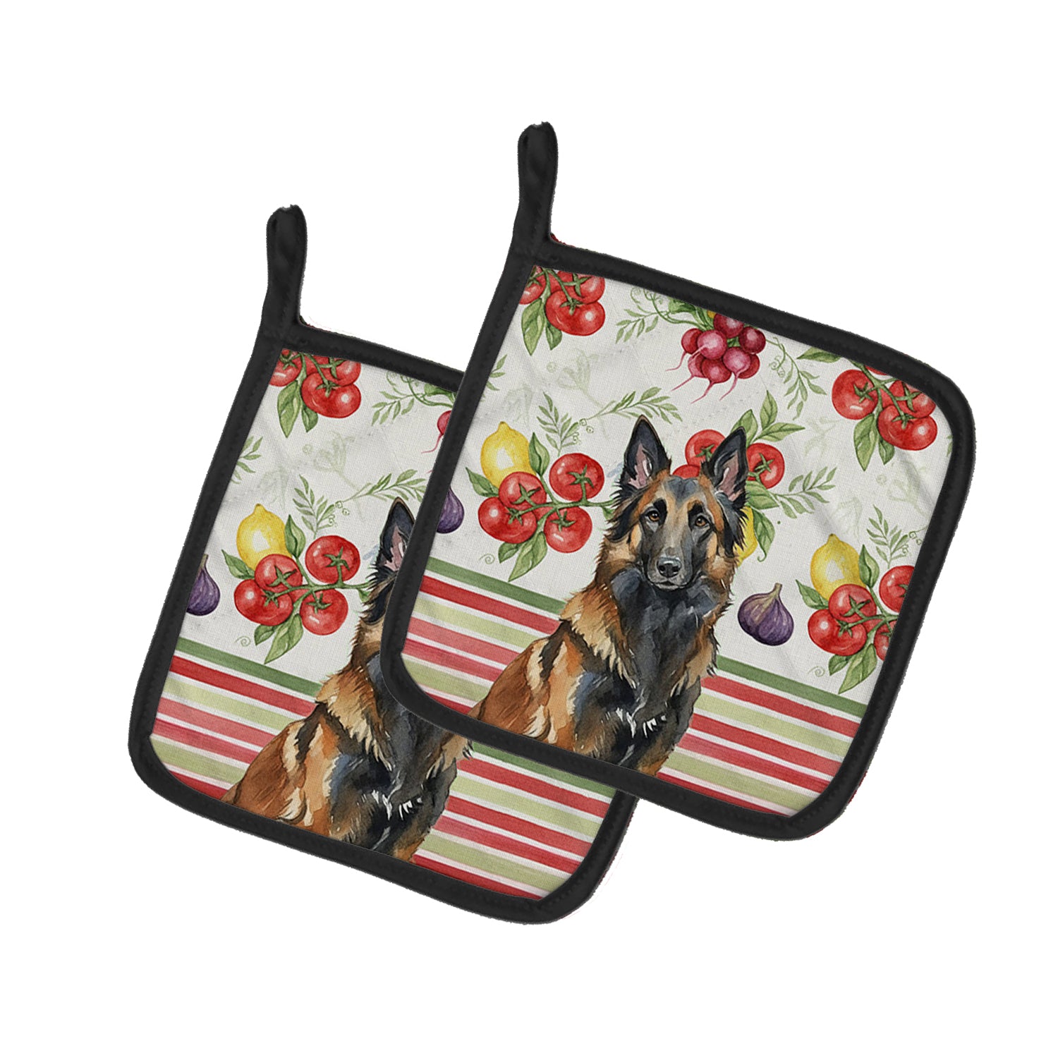 Caroline's Treasures Belgian Tervuren Vegetables Pair of Pot Holders
