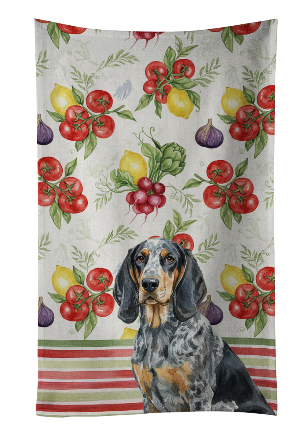 Caroline's Treasures Bluetick Coonhound Vegetables Kitchen Towel