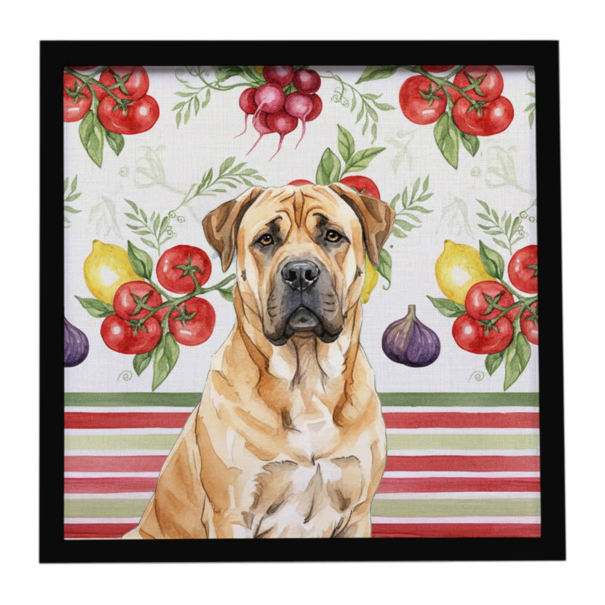Caroline's Treasures Fawn Boerboel Vegetables Framed Metal Print
