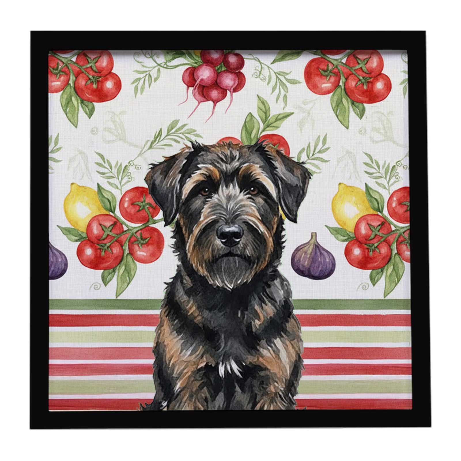 Caroline's Treasures Brindle Bouvier des Flandres Vegetables Framed Metal Print