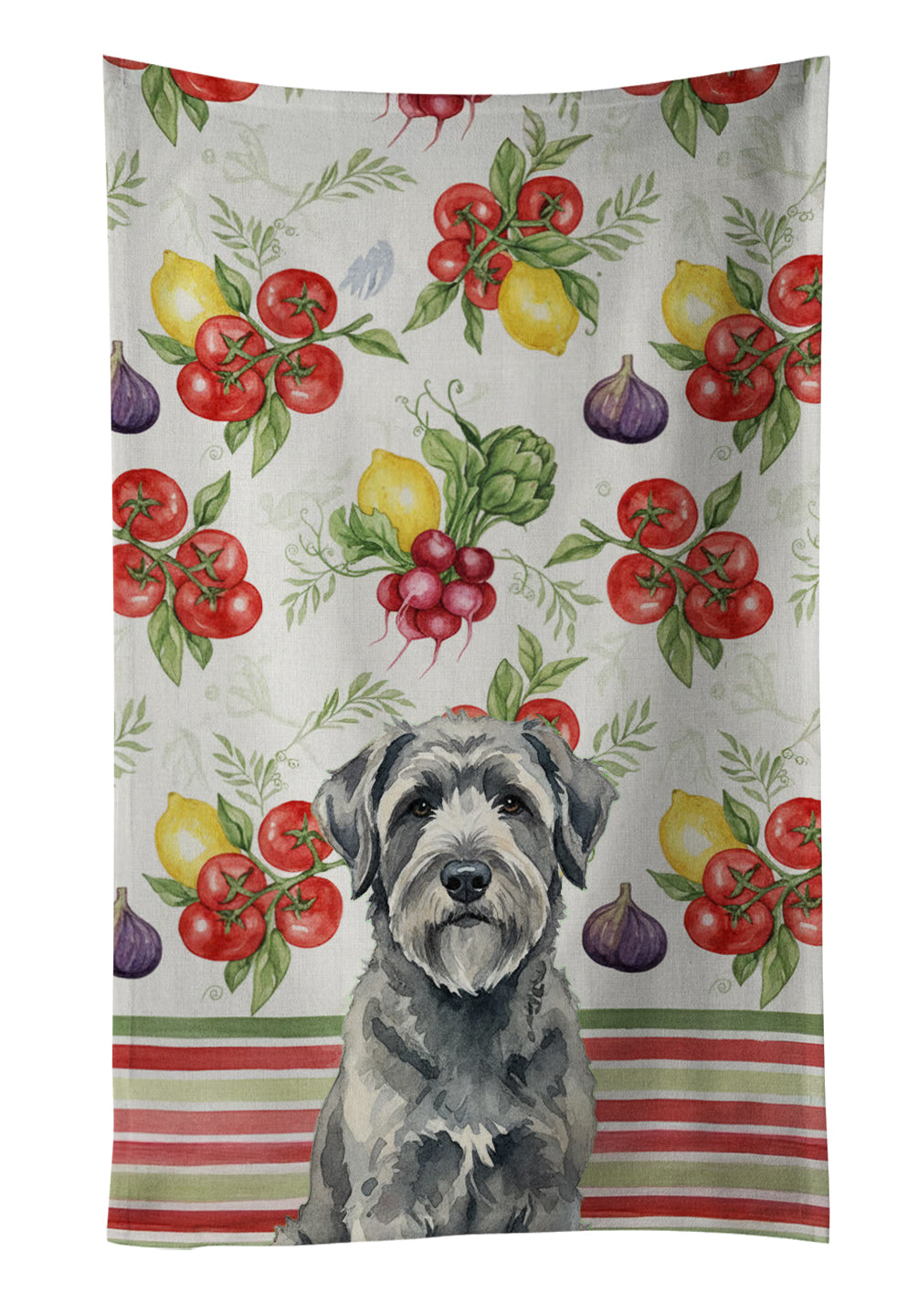 Caroline's Treasures Gray Bouvier des Flandres Vegetables Kitchen Towel