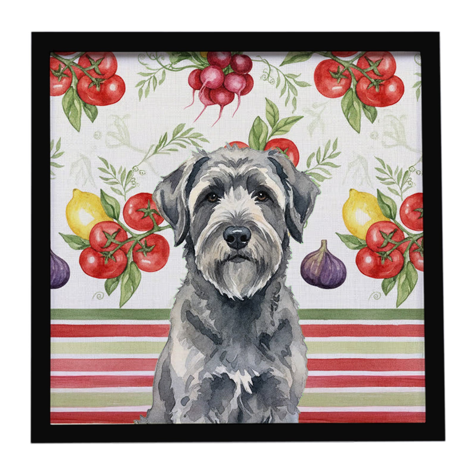 Caroline's Treasures Gray Bouvier des Flandres Vegetables Framed Metal Print