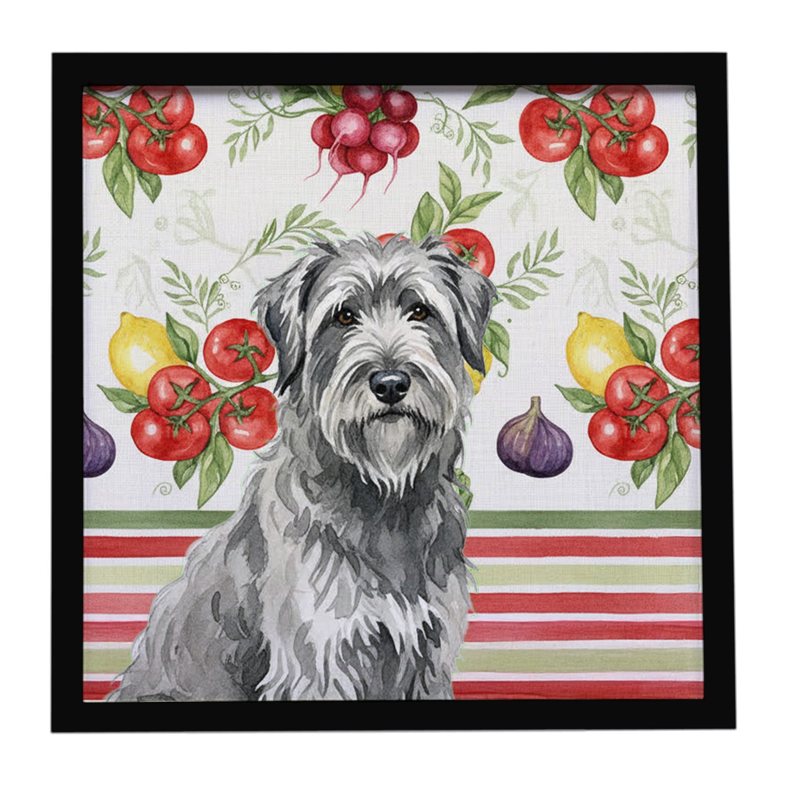 Caroline's Treasures Gray Briard Vegetables Framed Metal Print