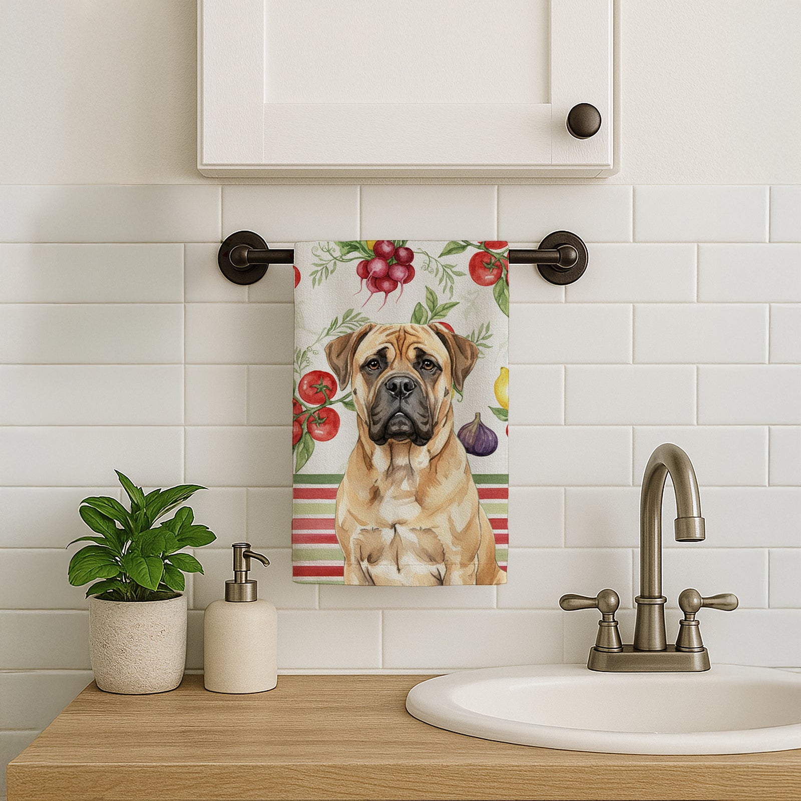 Caroline's Treasures Bullmastiff Vegetables Kitchen Towel