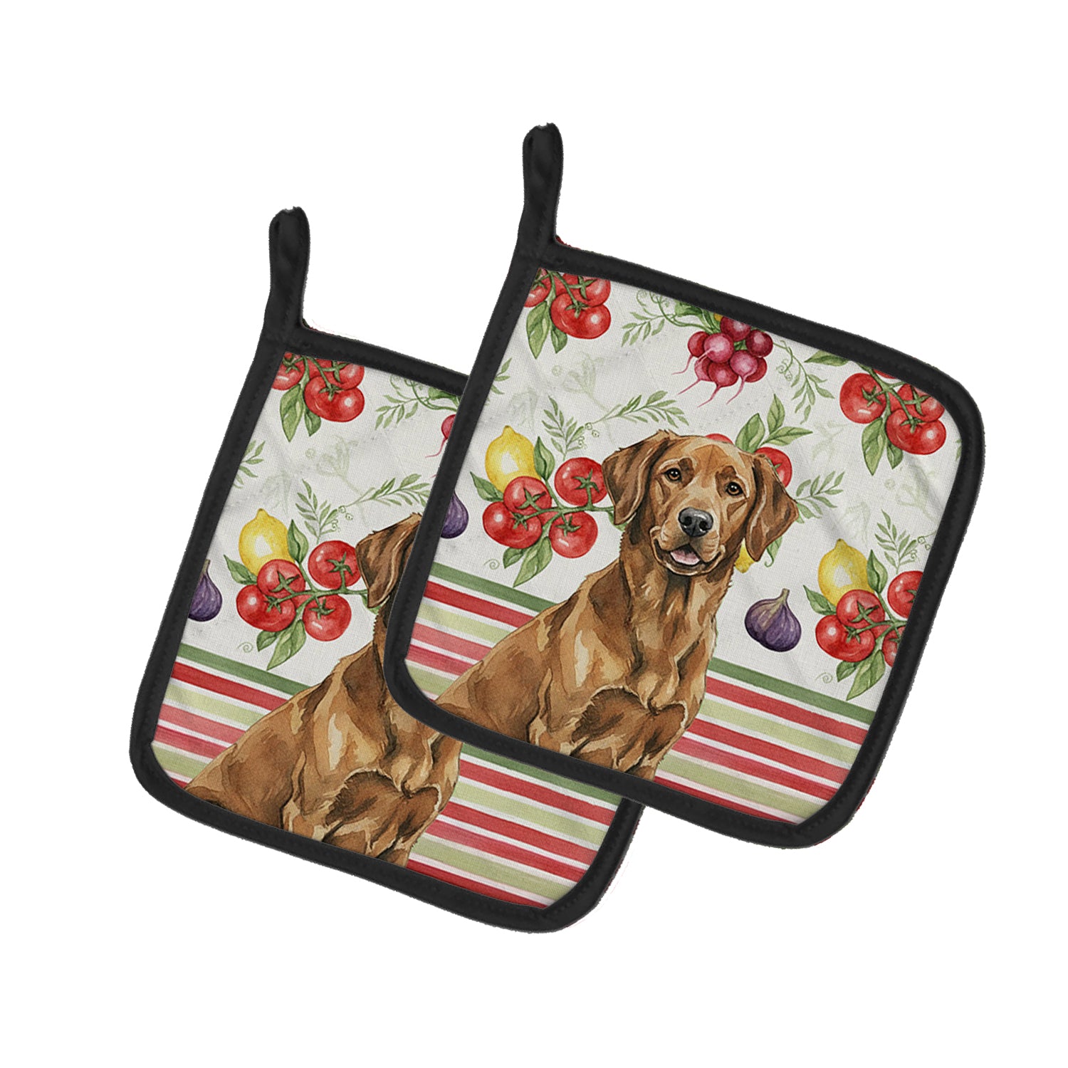 Caroline's Treasures Chesapeake Bay Retriever Vegetables Pair of Pot Holders