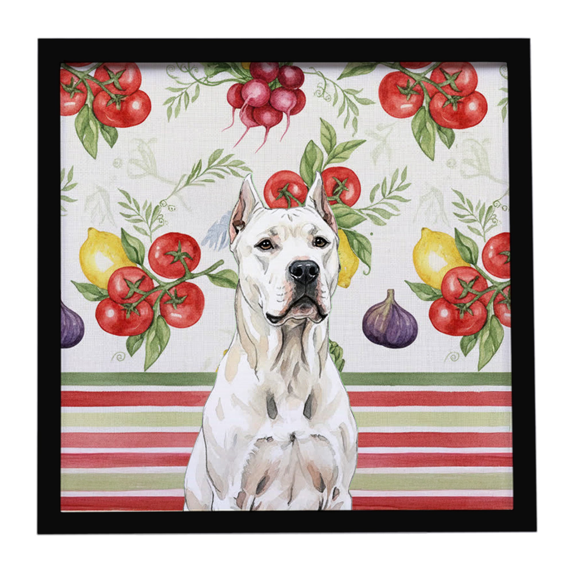 Caroline's Treasures Dogo Argentino Vegetables Framed Metal Print
