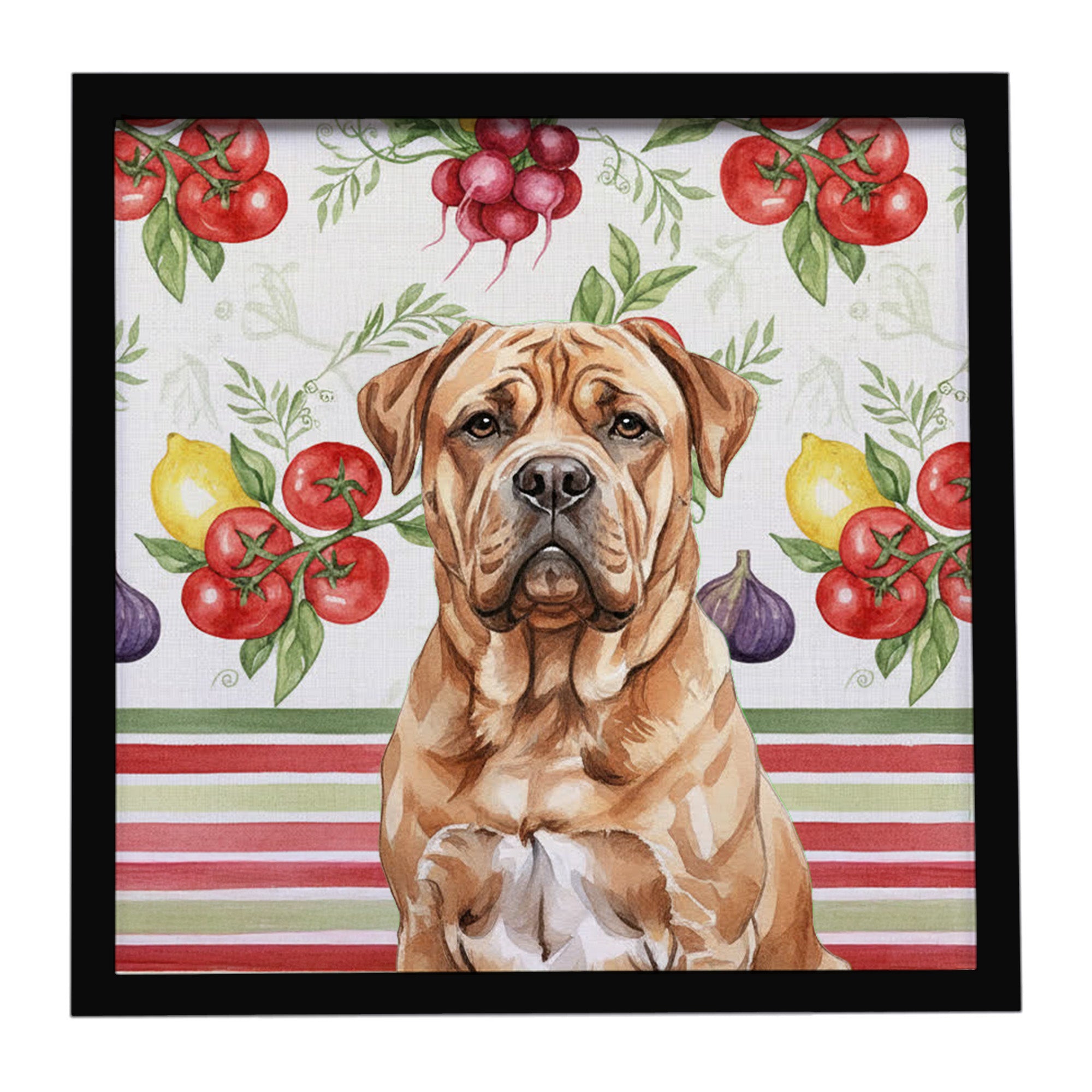 Caroline's Treasures Dogue de Bordeaux Vegetables Framed Metal Print