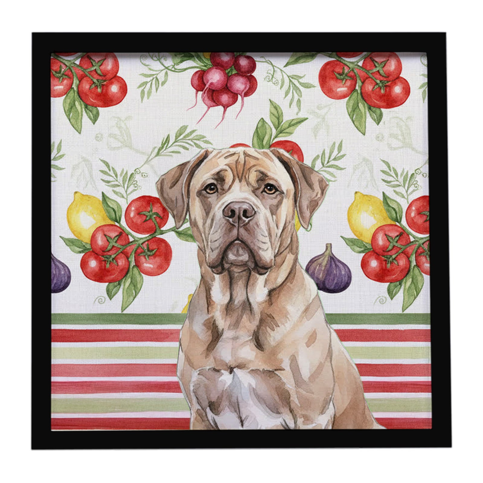 Caroline's Treasures Isabella Dogue de Bordeaux Vegetables Framed Metal Print