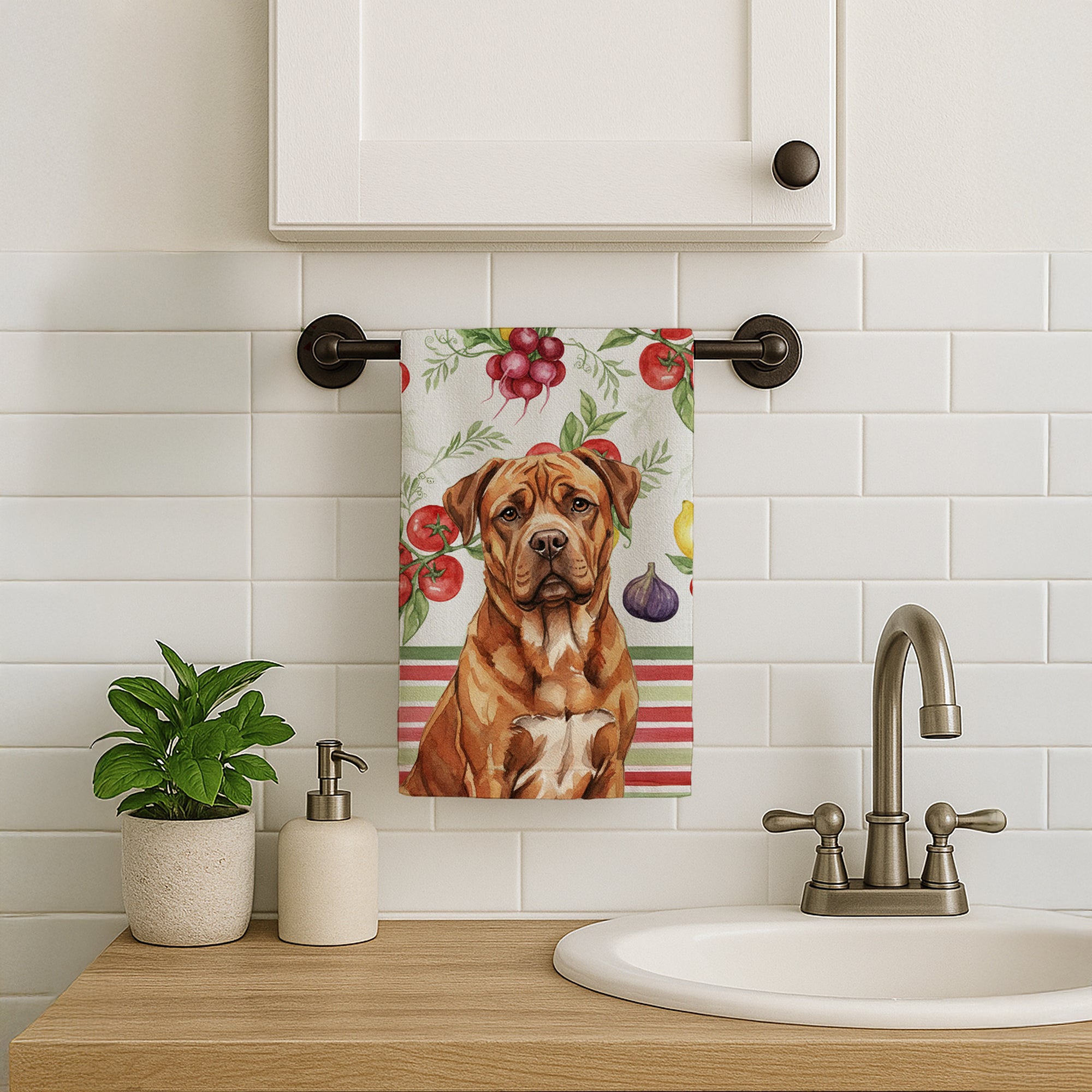 Caroline's Treasures Mahogany Dogue de Bordeaux Vegetables Kitchen Towel
