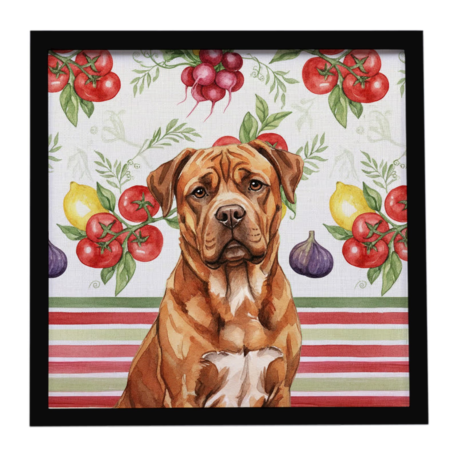 Caroline's Treasures Mahogany Dogue de Bordeaux Vegetables Framed Metal Print