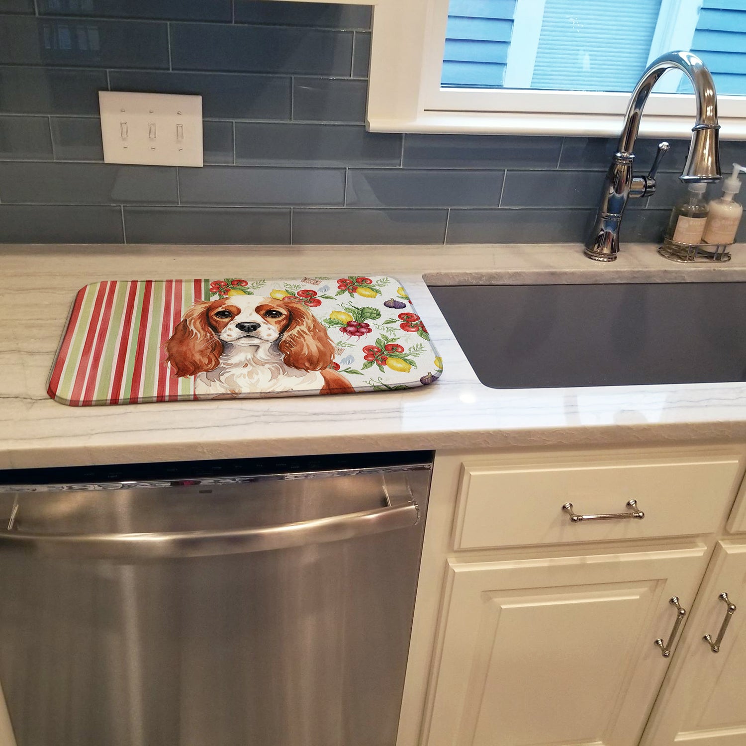 Caroline's Treasures Blenheim English Toy Spaniel Vegetables Dish Drying Mat